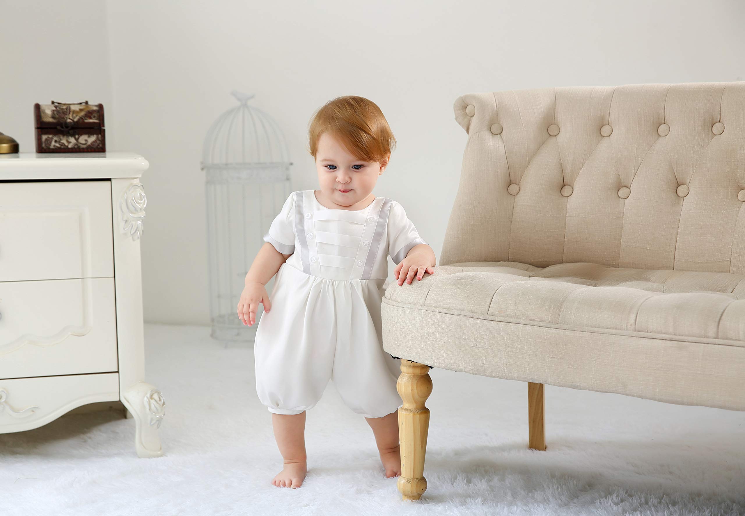 Glamulice Baby Boy Christening Outfit - Baptism Romper & Christening Clothes for Infants | Perfect for Church Ceremonies, Baptisms & Special Occasions