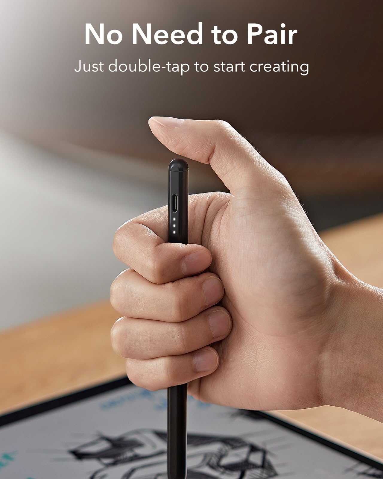 ESR Stylus Pen for iPad - Apple Pencil Alternative with Palm Rejection & Tilt Sensitivity | Compatible with iPad Pro 11/12.9 (2018-2022), iPad 10/9/8/7/6, iPad Mini 6/5, iPad Air 5/4/3 | Perfect for Drawing, Note-Taking & Digital Art
