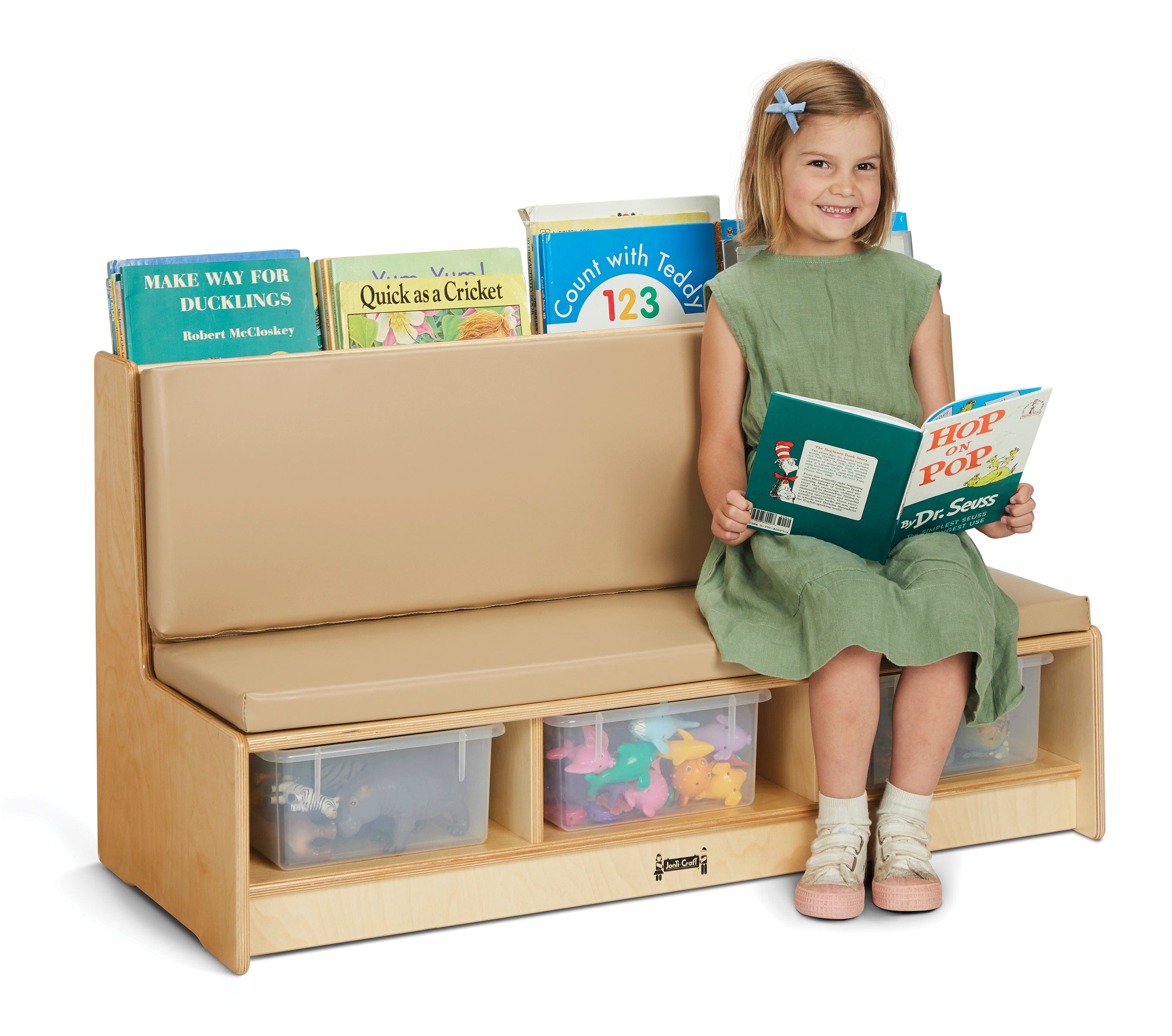 Jonti Craft® Literacy Couch for Kids - 2 Color Options | Comfortable Reading Nook for Classroom & Home Learning Spaces