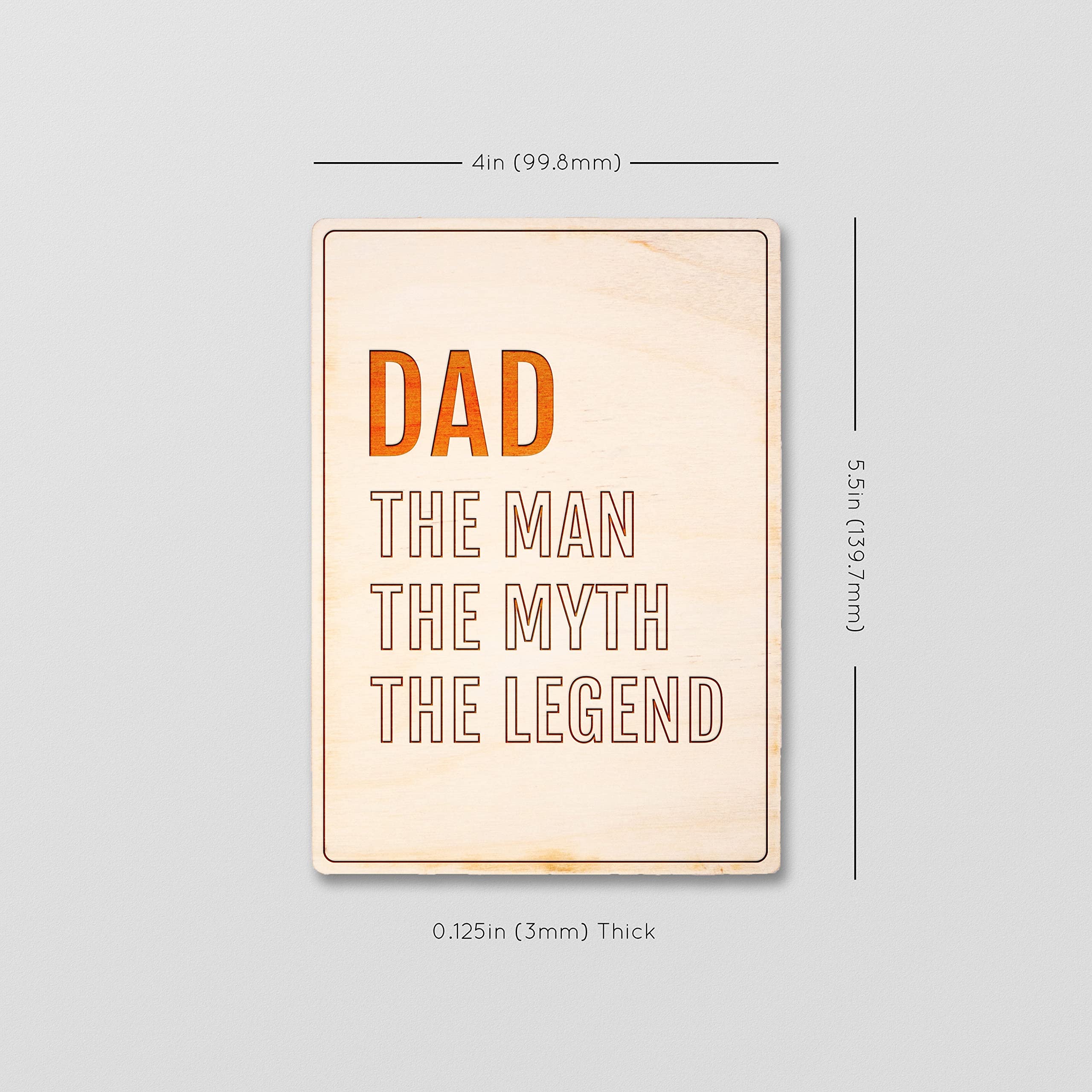 The Man The Myth The Legend - Premium Wooden Birthday Card for Men, Anniversary, Retirement Gifts - Engraved Wooden Greeting Card for Him, Dad, Husband, Boyfriend - Perfect for Special Occasions & Wall Decor