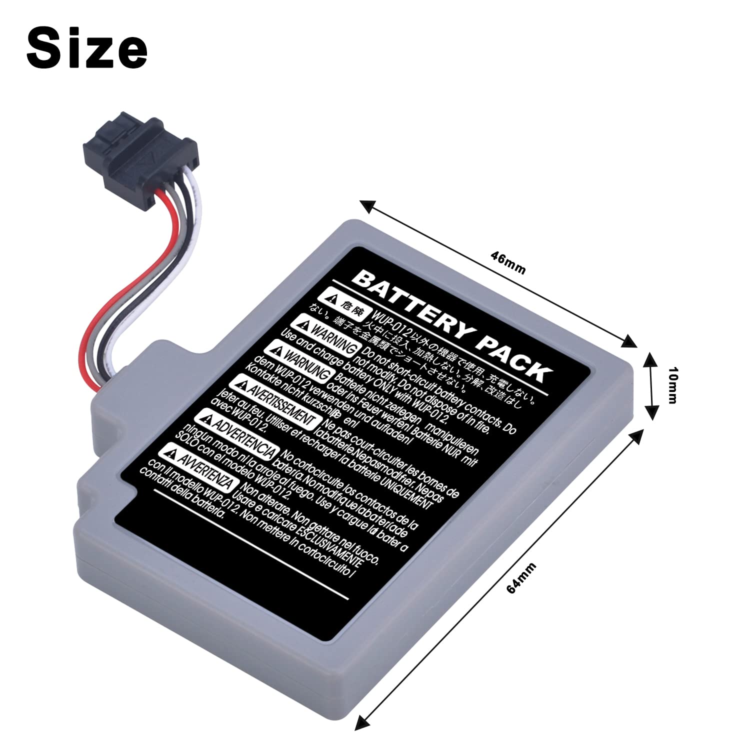 2000mAh Rechargeable Battery Pack for Nintendo Wii U Gamepad - Compatible with WUP-012 & WUP-010 Models - Long-Lasting Power for Extended Gaming Sessions