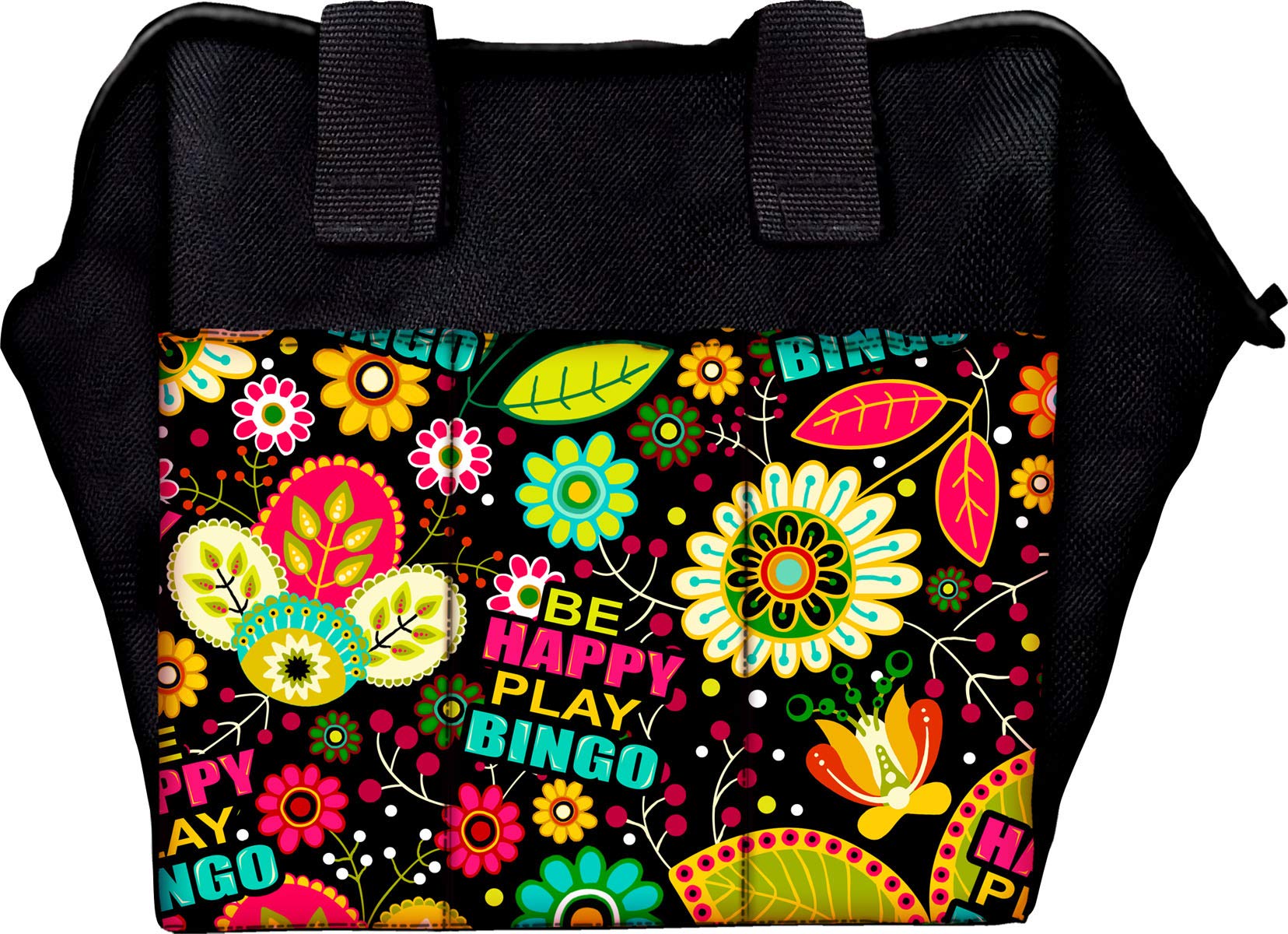 Stylish 6-Pocket Designer Bingo Bag for Adults - Perfect for Bingo Games, Travel & Storage - Be Happy Play Bingo Collection