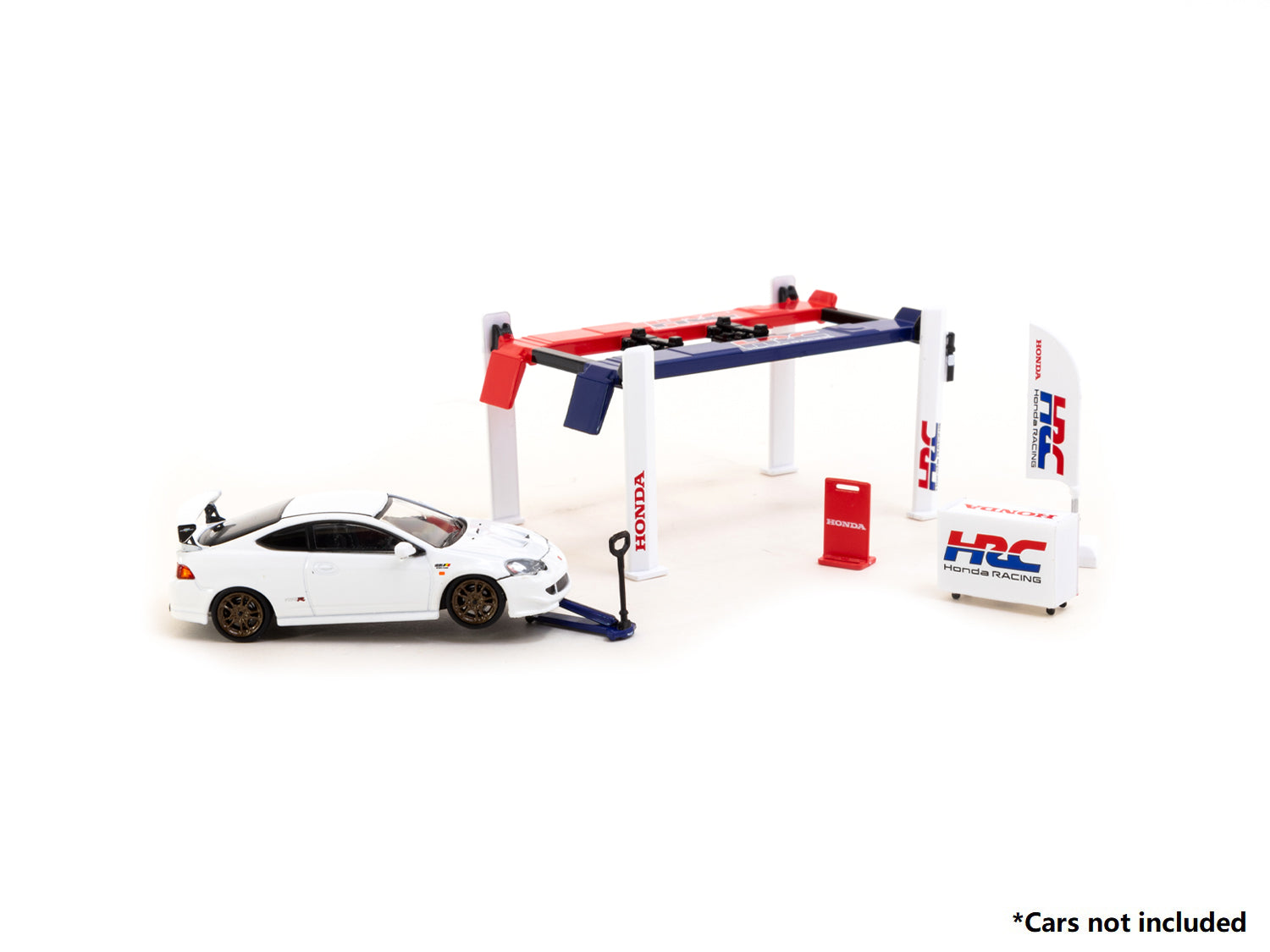 Tarmac Works 1/64 Scale Honda Racing Garage Tools Set - Miniature Car Accessories for Diecast Model Display & Racing Scenes