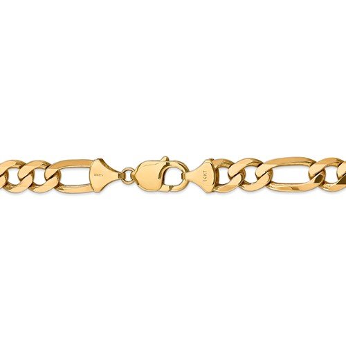 14KT Yellow Gold 10mm Figaro Link Bracelet for Men - Classic 8-Inch Chain Jewelry for Gifts, Weddings & Special Occasions