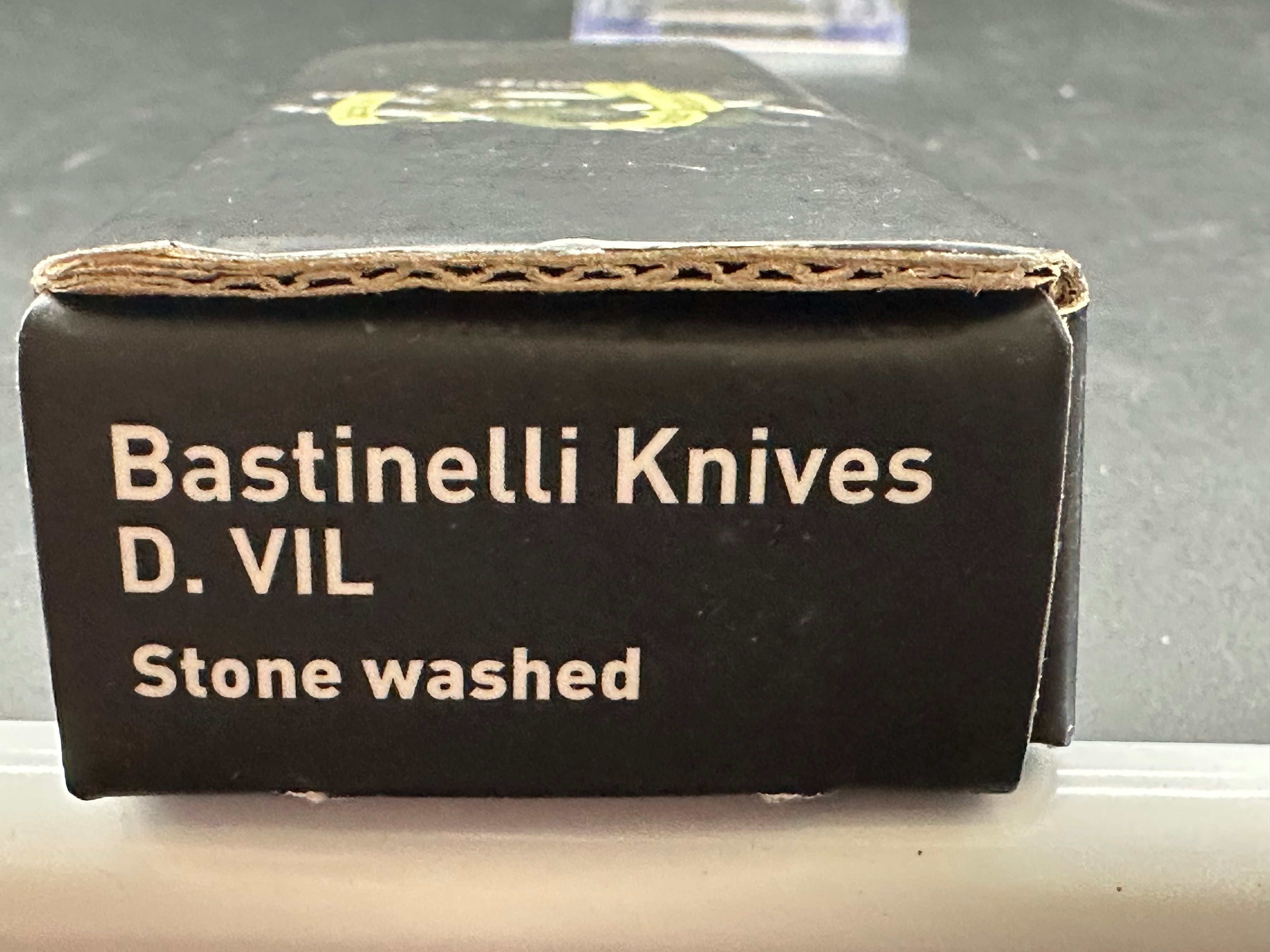 Bastinelli Creations D VIL Mini Dragotac Frame Lock Knife - Black G10 Handle, EDC Pocket Knife for Outdoor Camping, Hiking & Everyday Carry