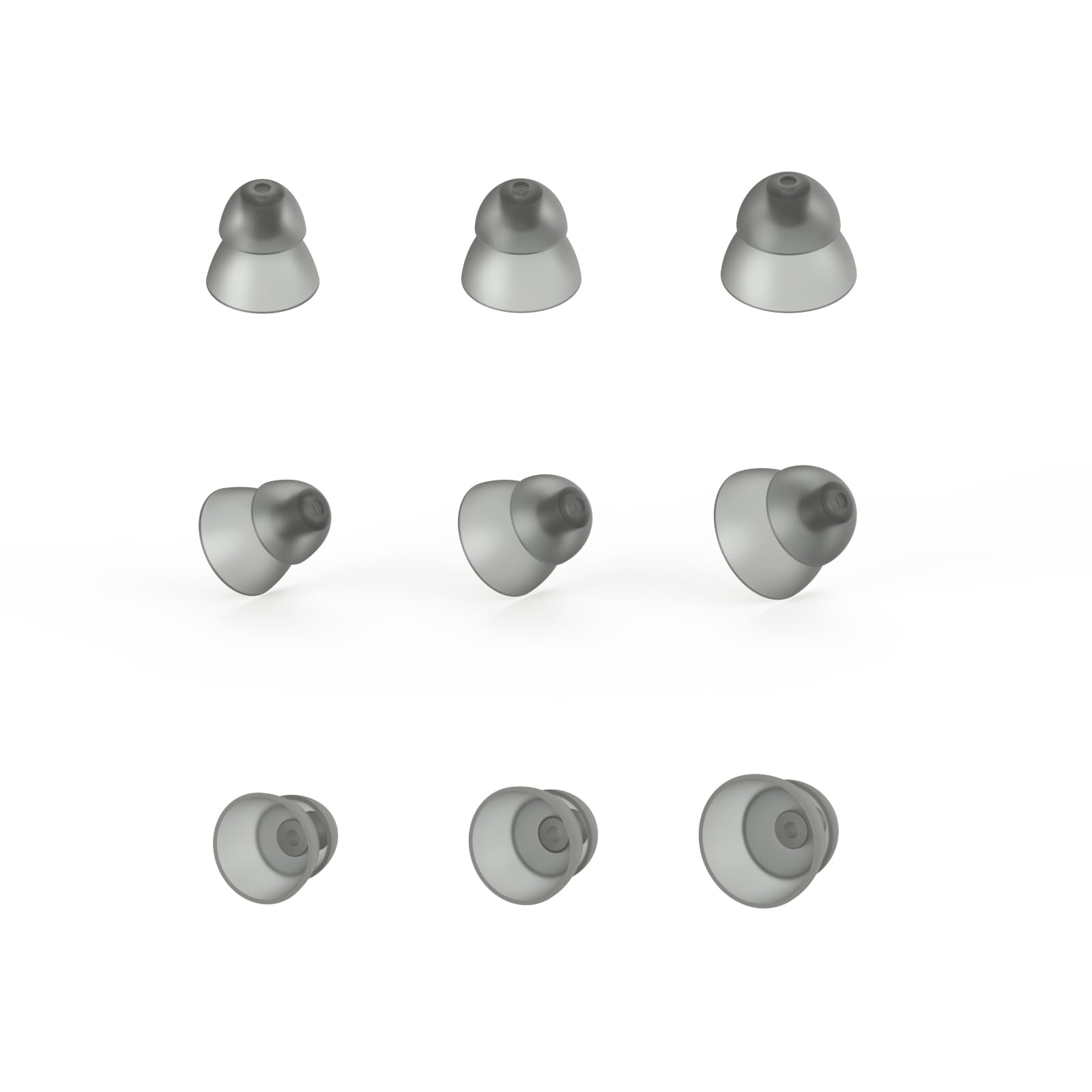 Resound Compatible Hearing Aid Domes - Smoky Power Dome Ear Tips Replacement (9-Piece Trial Pack) for Clear Sound & Comfortable Fit - Ideal for Daily Use, Travel & Outdoor Activities