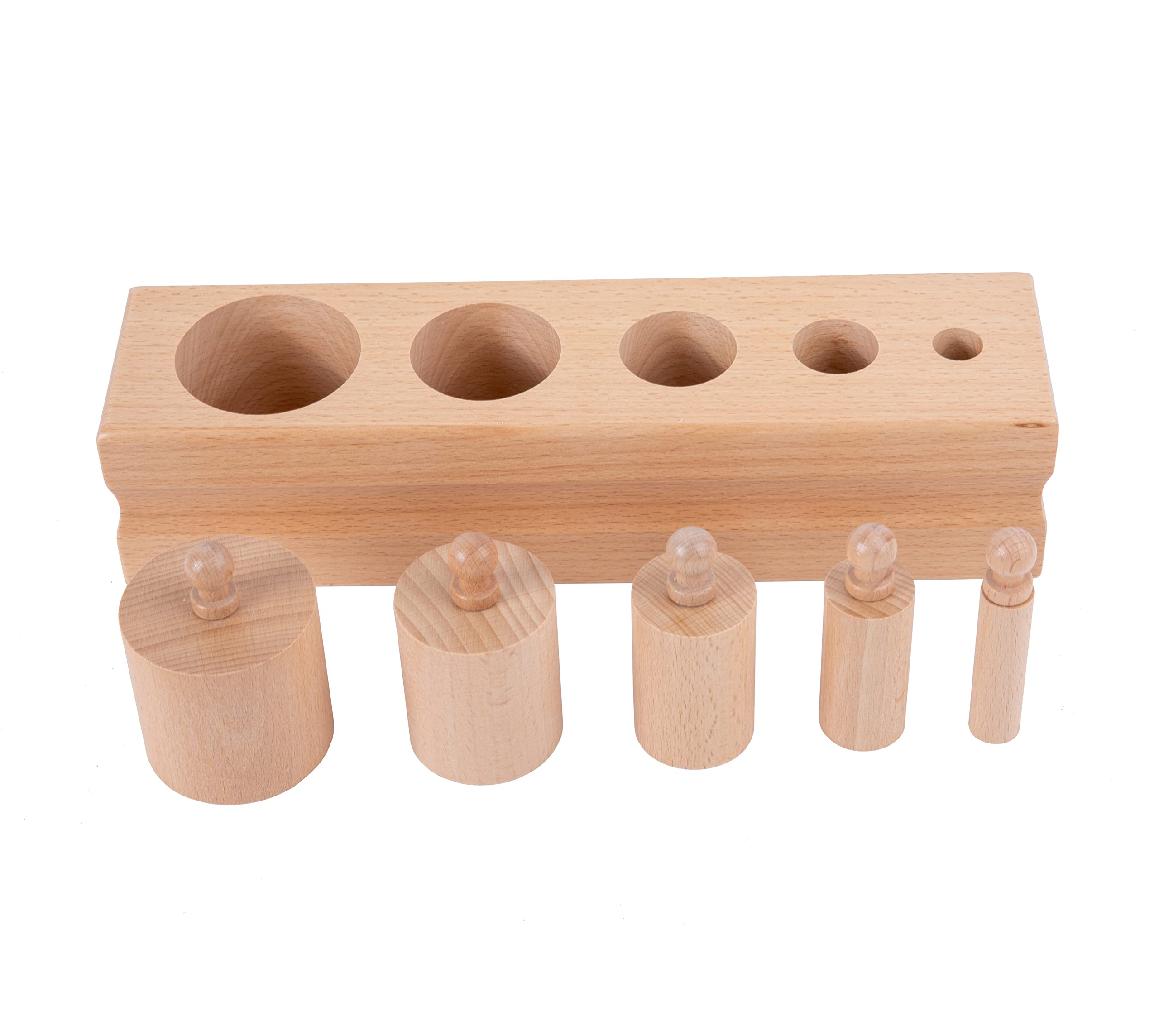 Montessori Wooden Knob Log Mini-Cylinder Block Sensory Toys - 3 Piece Set for Babies 6-12 Months | Early Learning & Fine Motor Skills Development | Perfect for Preschool Playtime & Toddler Educational Activities