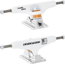 Independent Evan Smith Pro Trucks 144 STG11 White/Silver Skateboard Trucks - Durable Aluminum Alloy for Street & Park Skateboarding