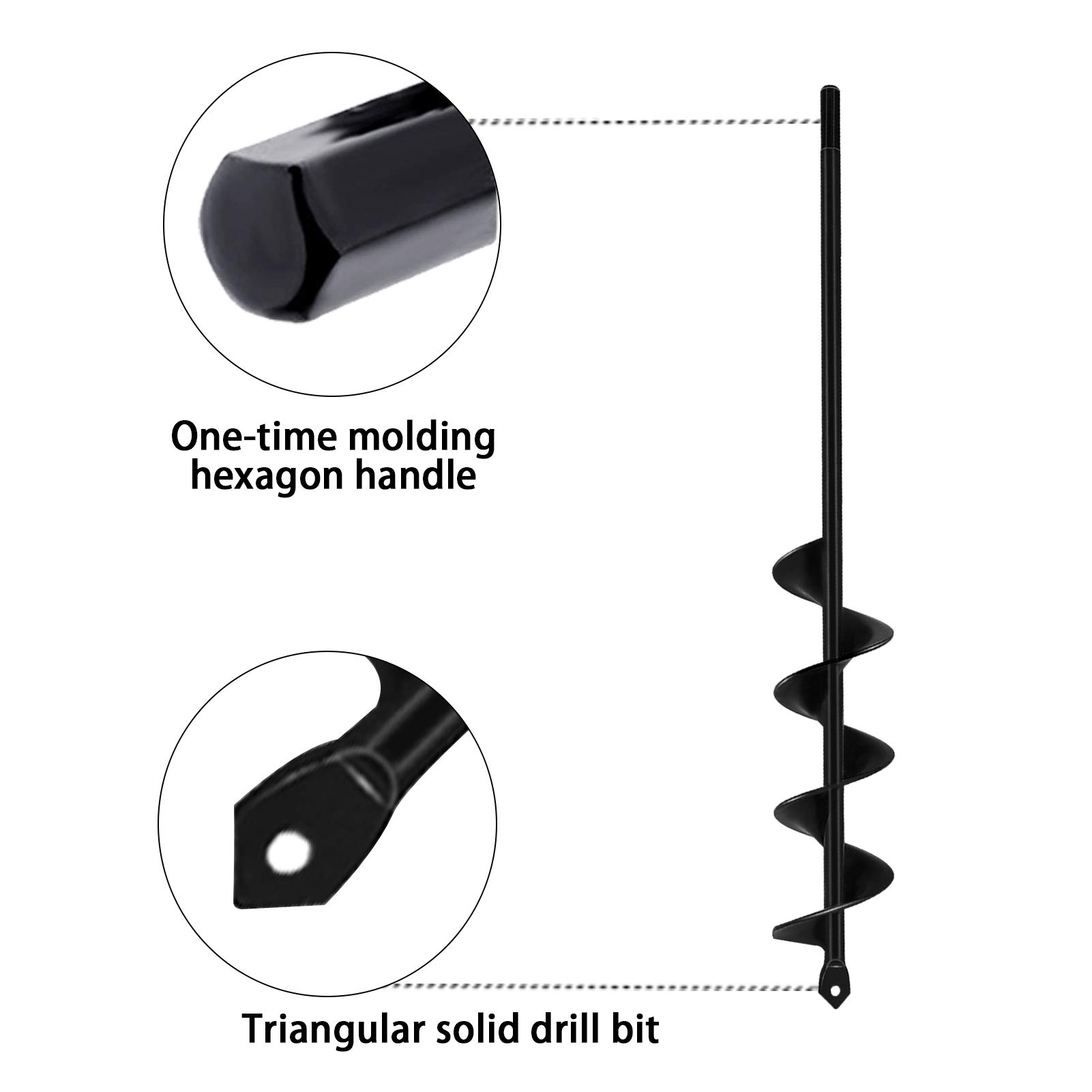 1.8x14.6 Inch Heavy Duty Garden Auger Drill Bit for Planting - Spiral Bulb Planter & Post Hole Digger for Hex Driver Drill - Perfect for Gardening, Landscaping & DIY Projects
