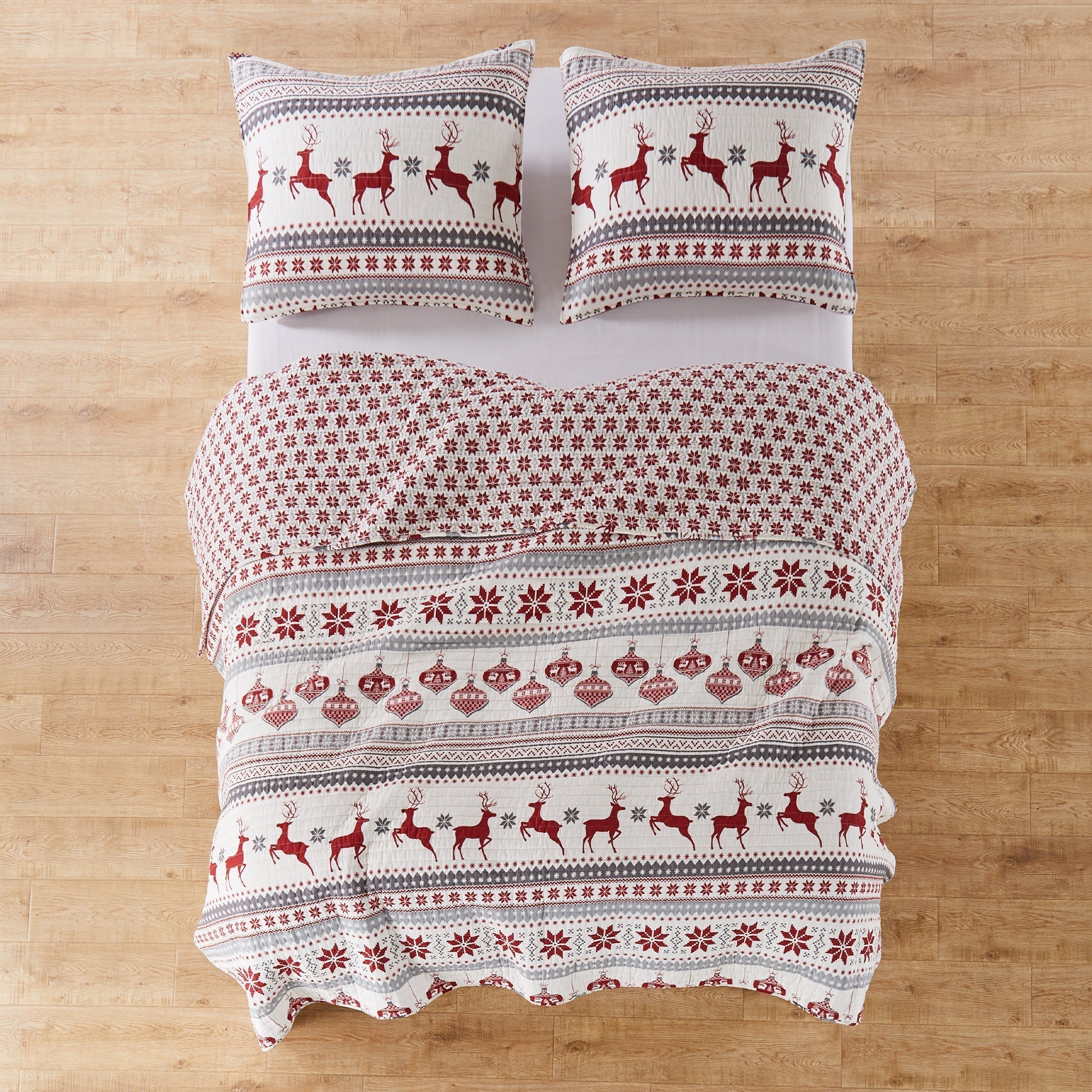 Silent Night Quilt Set - Queen Size Soft Bedding Comforter with Pillow Shams - Cozy Winter Warmth for Bedroom Decor - Perfect for Cold Nights & Guest Room Essentials