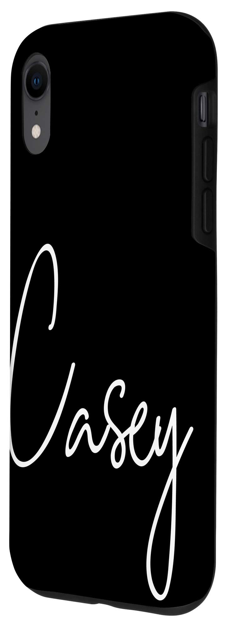 Personalized iPhone XR Case - Custom Name 'Casey' in White on Black Design | Perfect Gift for Friends & Family