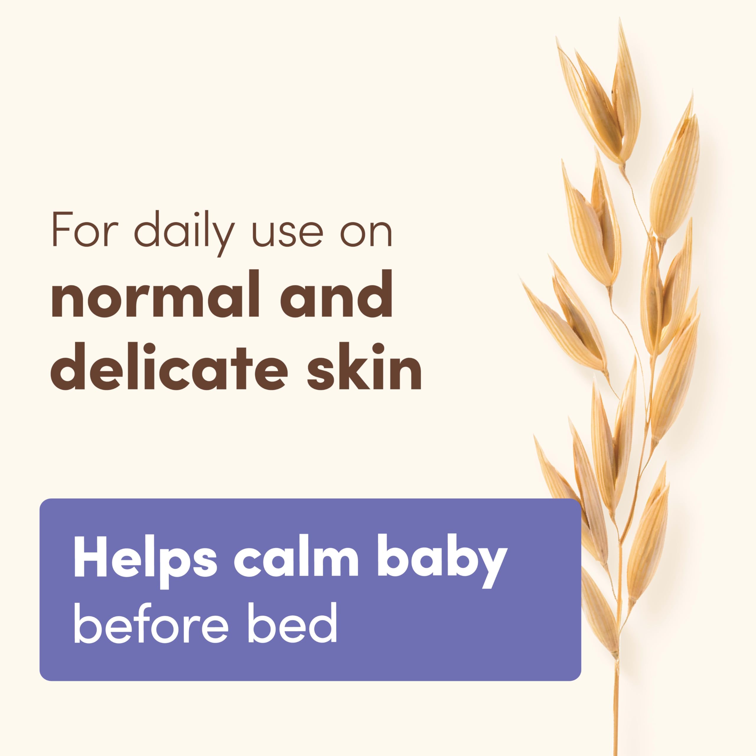 Aveeno Baby Nighttime Calming Comfort Bath, Body & Hair Wash with Lavender & Vanilla - Tear-Free, Soap-Free, Natural Oat Extract - 18 Fl Oz for Relaxing Bedtime Routine & Gentle Baby Skin Care