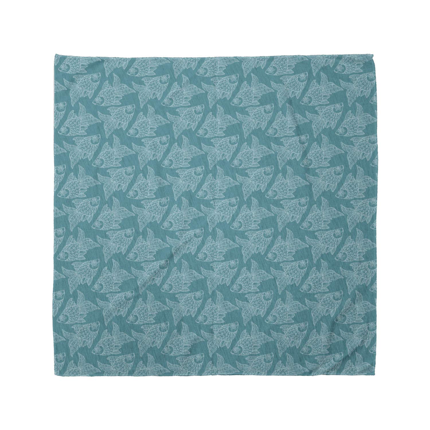 Ambesonne Nautical Bandana - Japanese Style Ornate Fish Print Unisex Headscarf & Neck Tie for Men Women | Perfect for Beach, Boating, Summer Fashion & Outdoor Activities