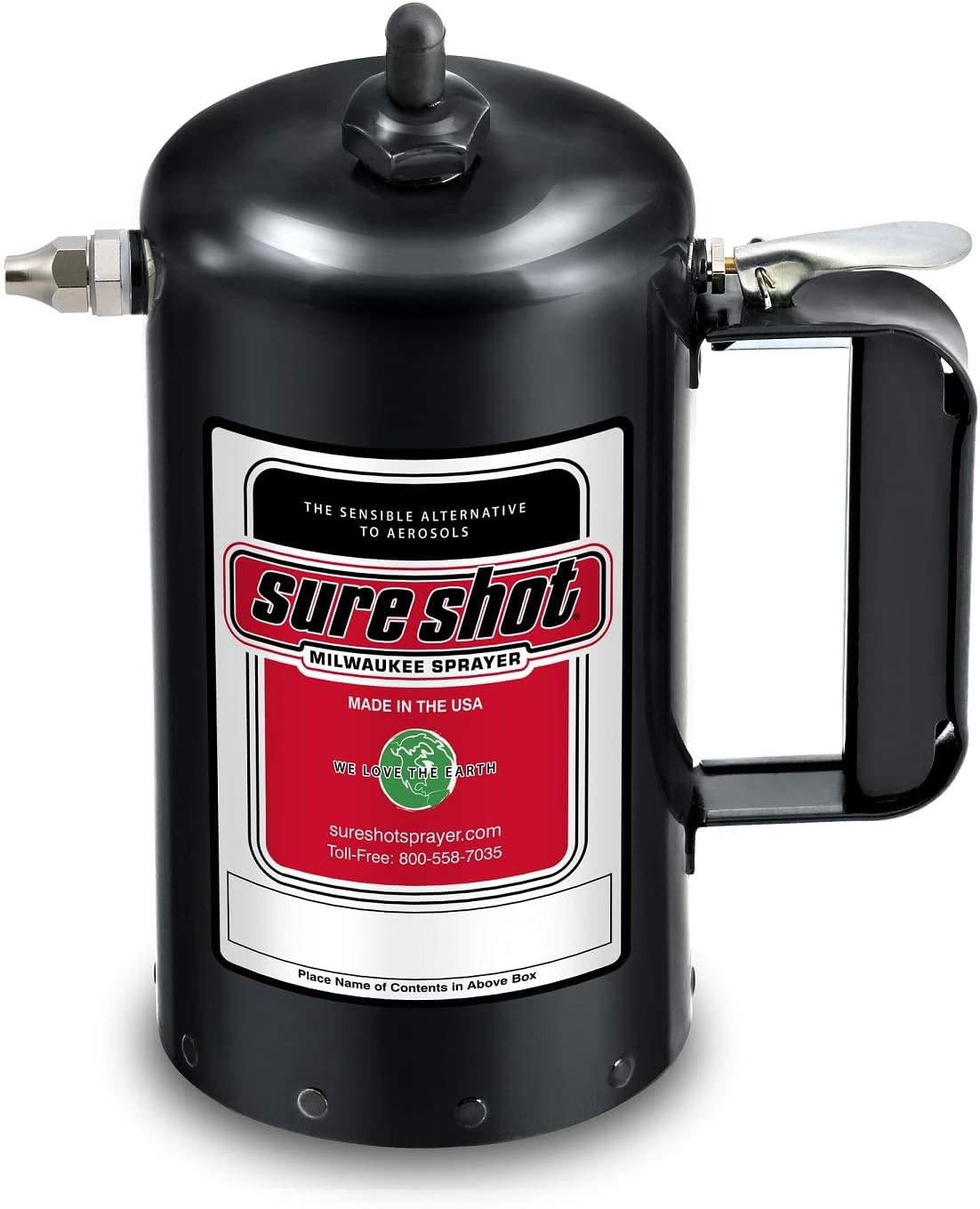 Sureshot A1000B 1 Quart Enameled Steel Sprayer - Industrial Grade Air Spray Gun for Oil & Solvent-Based Materials - Lightweight & Portable with Durable Brass Nozzles - Made in USA Since 1932 - Perfect for Automotive Painting, Wood Finishing & Industrial Coating Applications