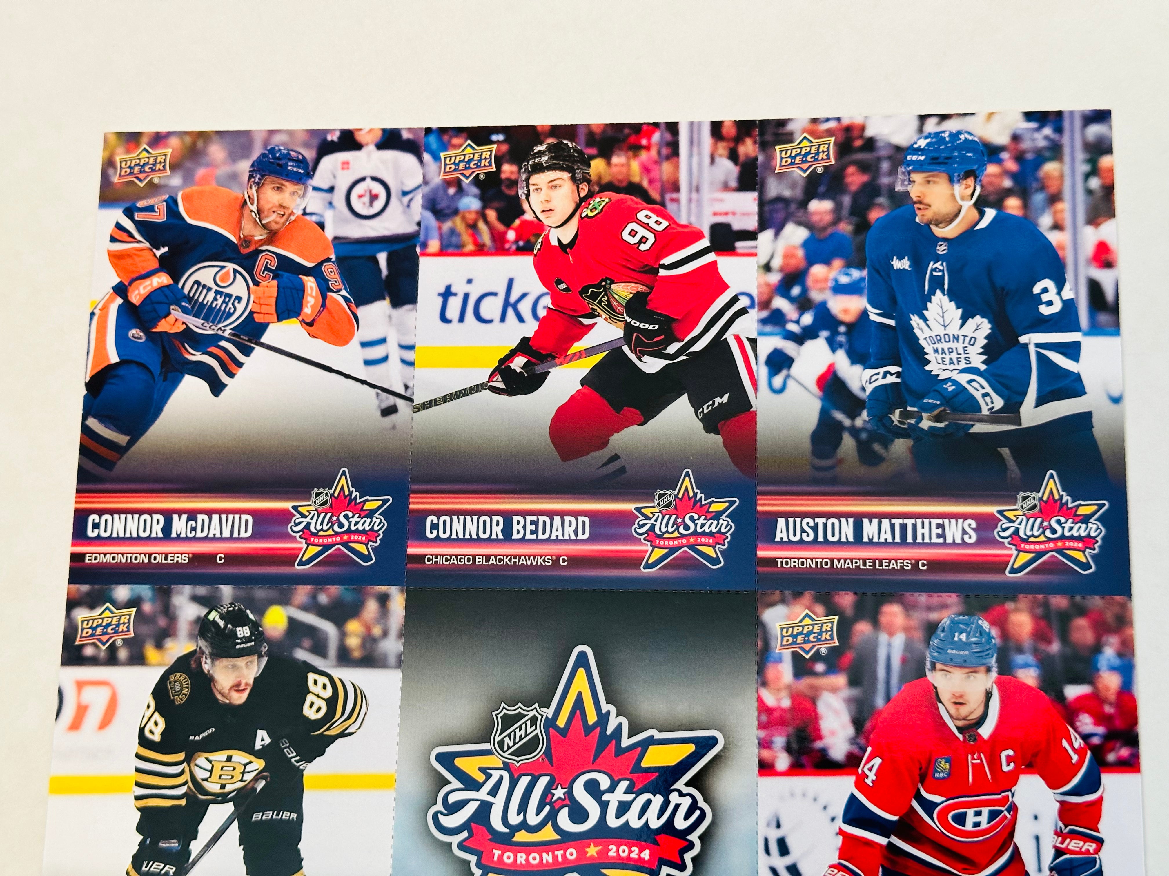 2024 Connor Bedard Upper Deck Rookie Hockey Card - All-Star Game Limited Edition Uncut Sheet - Perfect for Collectors, Investors & Hockey Fans - Display in Frames or Protect in Card Sleeves