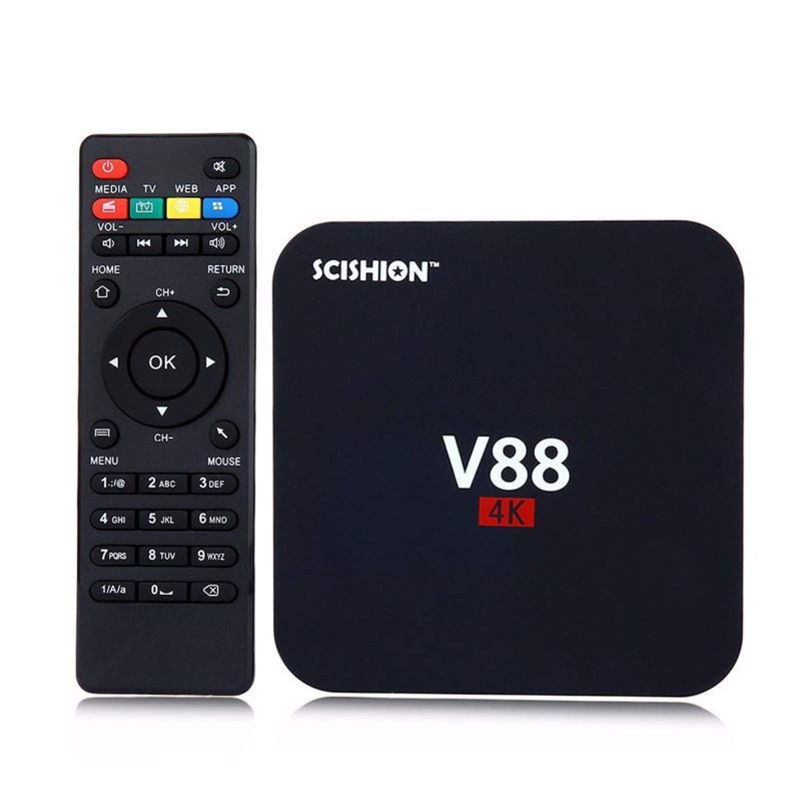 Android TV Box V88 - 4K Ultra HD Smart Media Player with Quad Core Processor, Android 6.0 OS, 8GB Storage, WiFi & HDMI - Perfect for Home Entertainment, Streaming Movies & Online Gaming