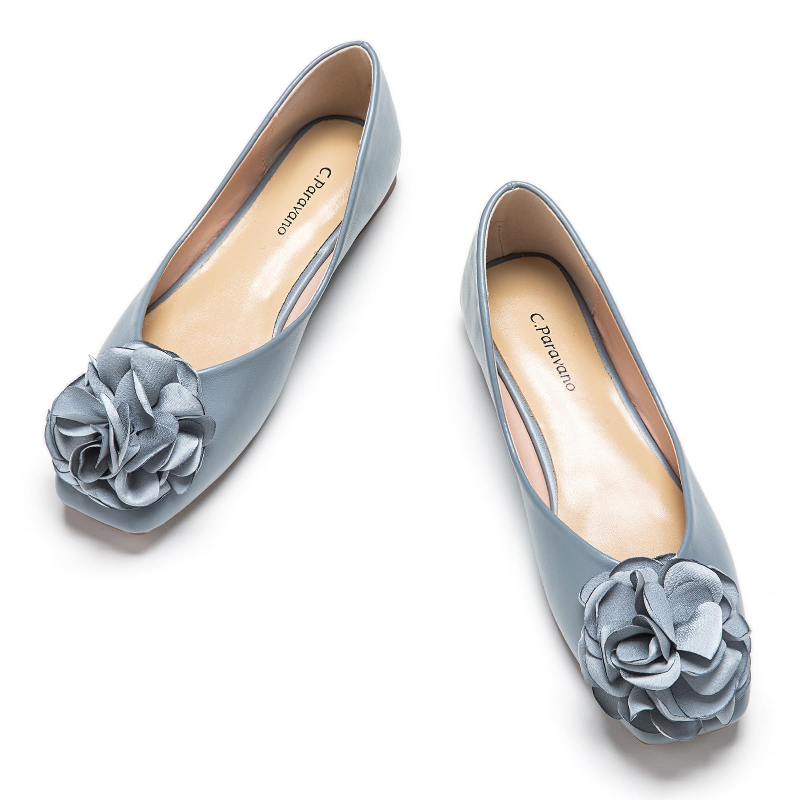 C.Paravano Women's Square Toe Ballet Flats - Comfortable Slip On Loafers for Women | Casual Work Office Shoes | Perfect for Business, Travel & Everyday Wear