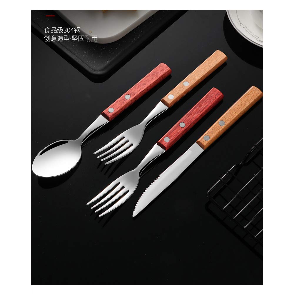MOJIA Personalized Cutlery Set - Engraved Wooden Handle Stainless Steel Flatware with Spoon, Knife & Fork | Mirror Polished Custom Utensils | Perfect Wedding, Housewarming & Anniversary Gifts (Yellow Handle) for Dining, Picnics & Special Occasions