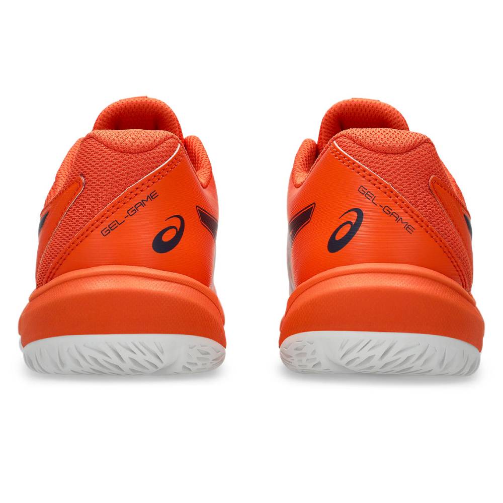 ASICS Gel-Game GS Junior Tennis Shoes for Kids - Nova Orange/Indigo Fog | Lightweight & Supportive Court Sneakers for Junior Players | Perfect for Tennis Training & School Sports