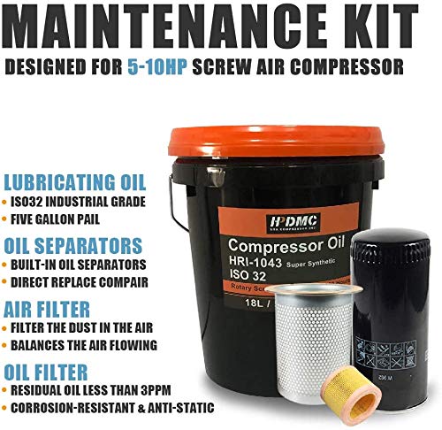 Industrial Rotary Screw Air Compressor Pump Replacement Part - 5-10HP Spin-on Oil Separator Kit for Commercial Air Compressed System Maintenance | Perfect for Workshop, Factory & Industrial Air Tool Repairs