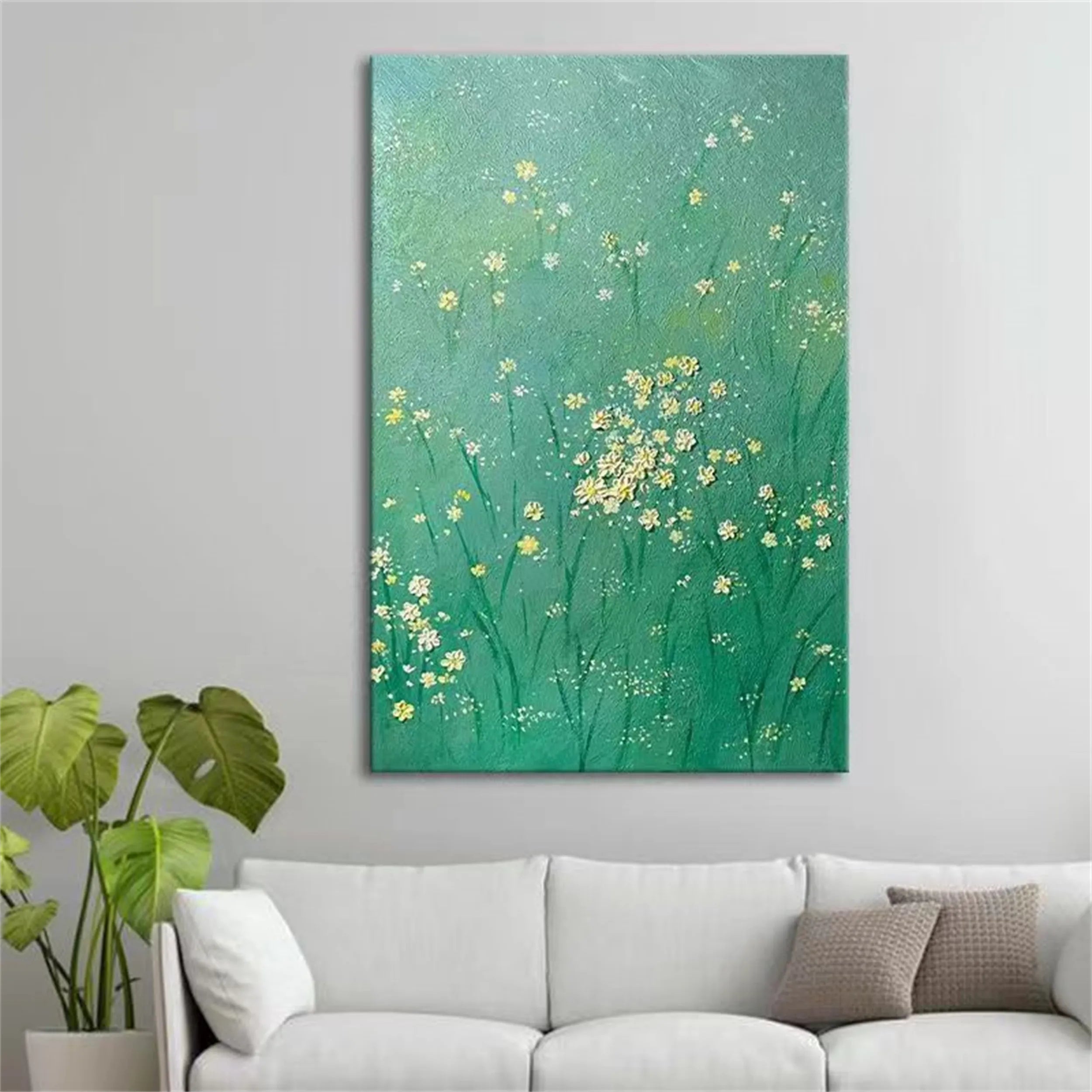 Flower and Tree Painting #FT059 - Handmade Canvas Wall Art for Home & Office Decor | Perfect for Living Room, Bedroom, or Gift