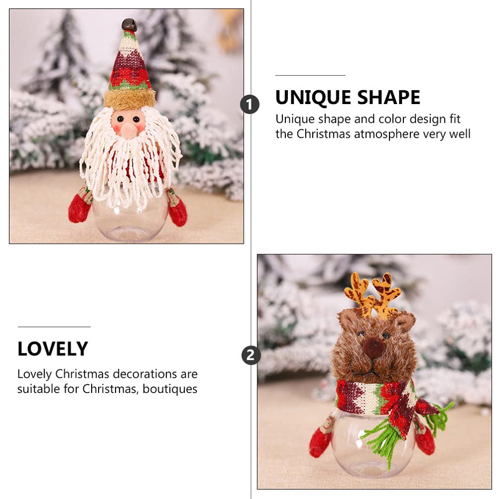 Balacoo 3-Piece Christmas Candy Jar Set - Santa Claus, Snowman & Deer Cookie Containers for Holiday Treats, Coins & Gifts | Festive Xmas Decor & Kids Party Storage
