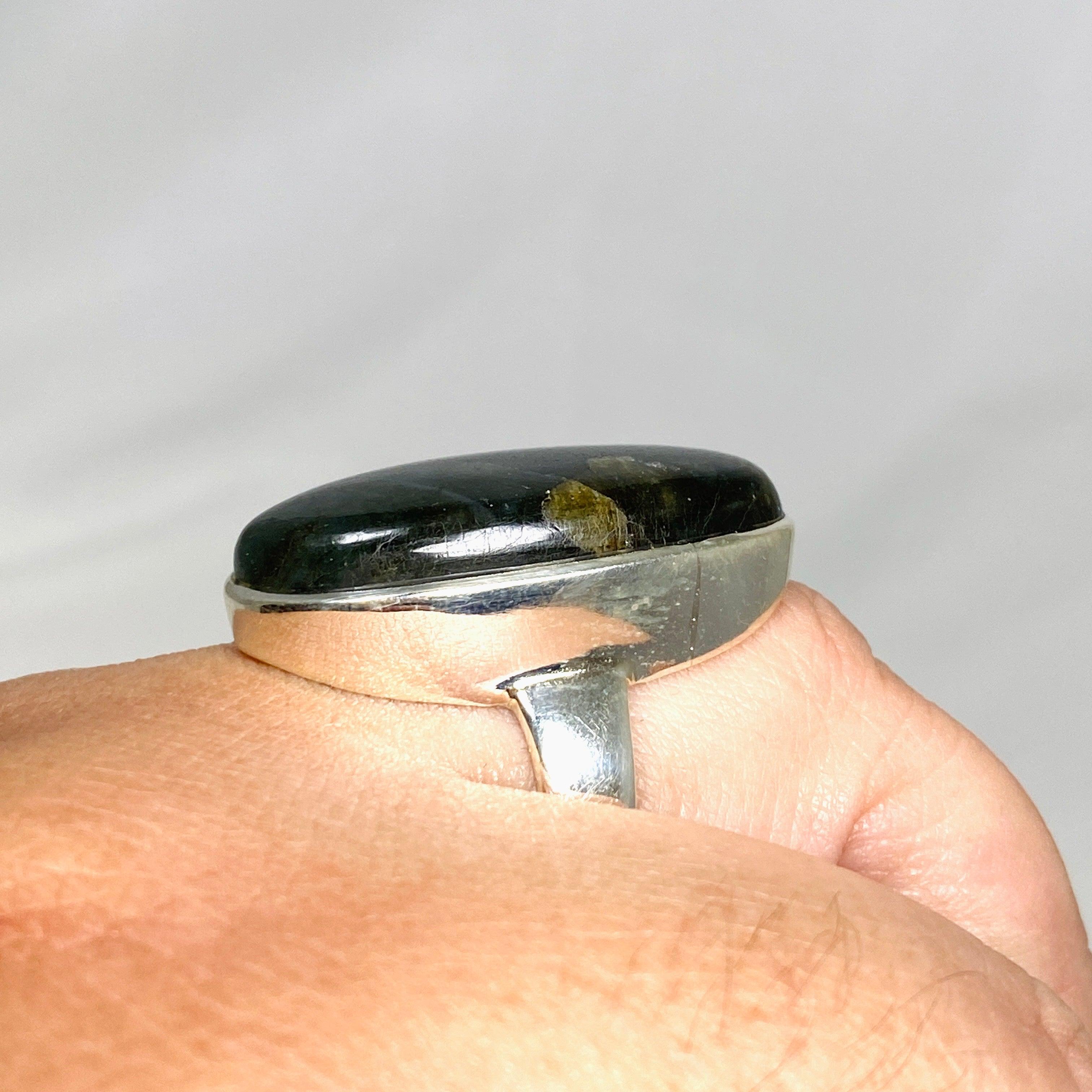 Natural Labradorite Oval Ring Size 11 - Sterling Silver Gemstone Jewelry for Women - Perfect for Gift Giving & Spiritual Healing