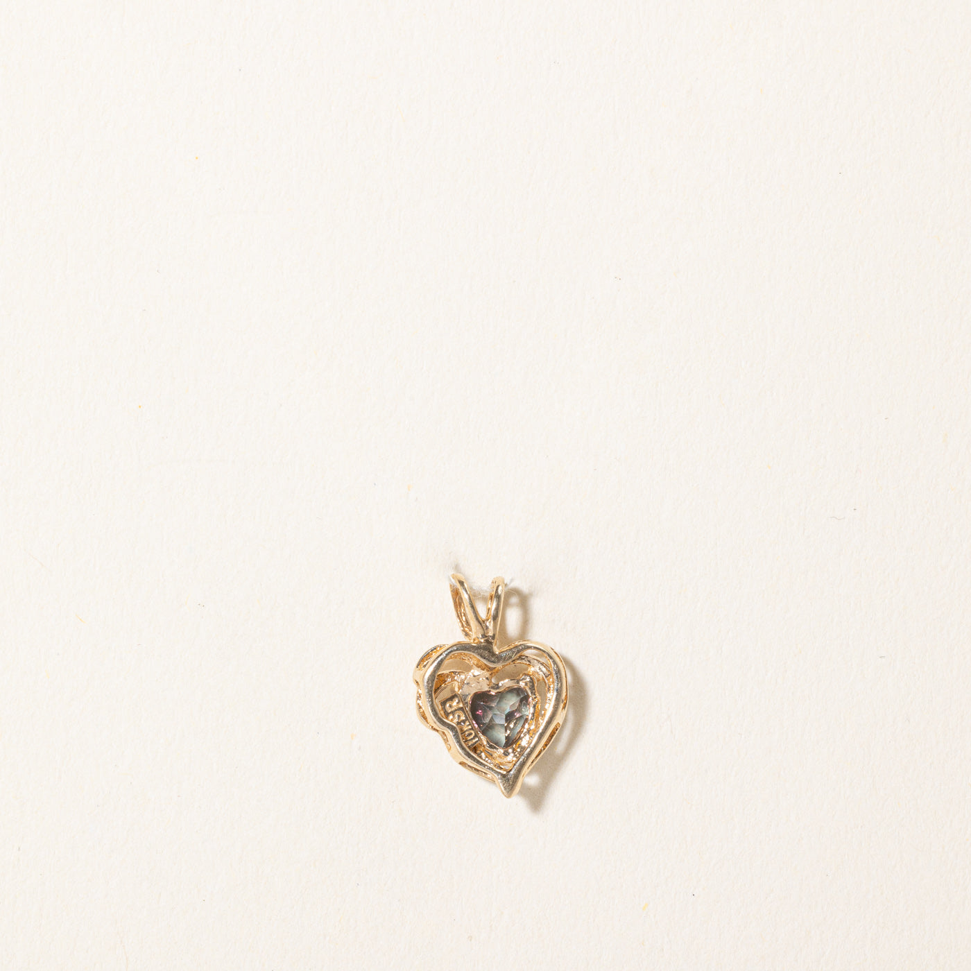 14K Gold Mystic Topaz & Diamond Heart Pendant Necklace | 0.64ct Genuine Mystic Topaz & 0.005ct Diamond | Elegant Jewelry Gift for Women, Valentine's Day, Anniversary & Special Occasions