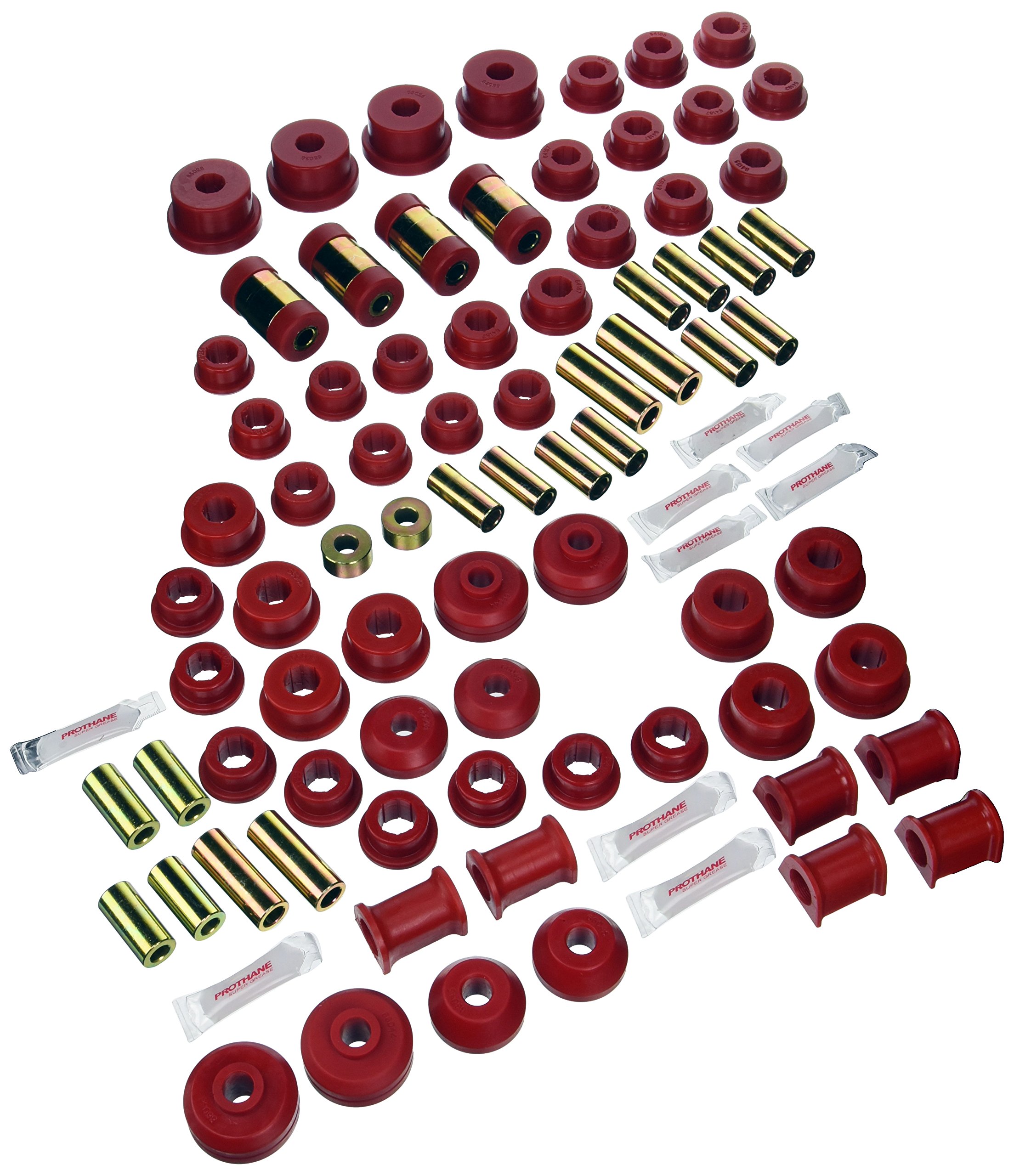Prothane 13-2001 Red Total Polyurethane Bushing Kit - High Performance Suspension Upgrade for Cars, Trucks & SUVs | Perfect for Off-Roading, Racing & Daily Driving