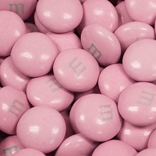 500pcs Pink M&Ms Milk Chocolate Candy - Pastel Pink Color - 1lb Bulk Pack for Candy Buffet, Baby Shower, Wedding, Birthday Party Favors & Dessert Table Decorations