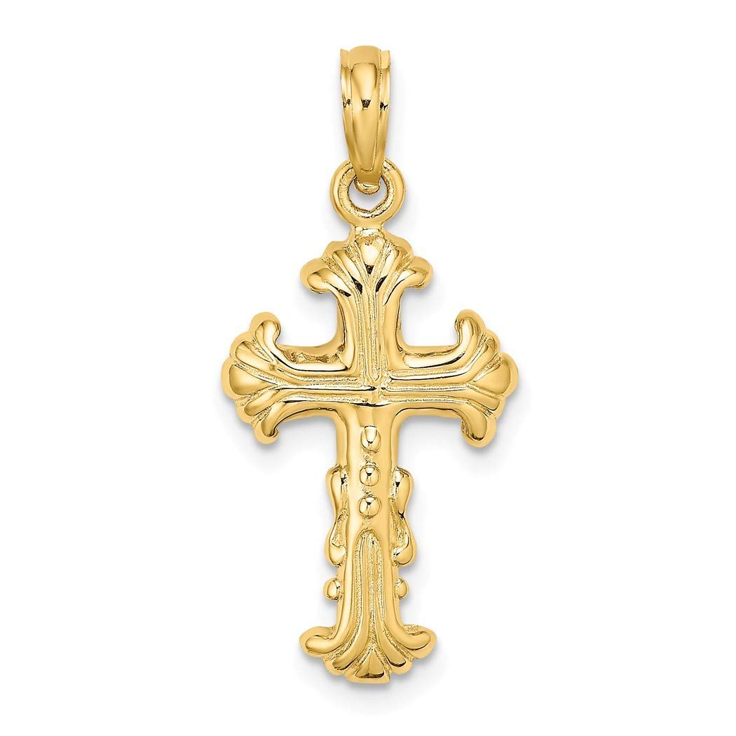 14K Gold Religious Faith Cross Pendant Necklace - 21.25mm Elegant Christian Jewelry Gift for Women, Perfect for Baptism, Confirmation & Daily Wear