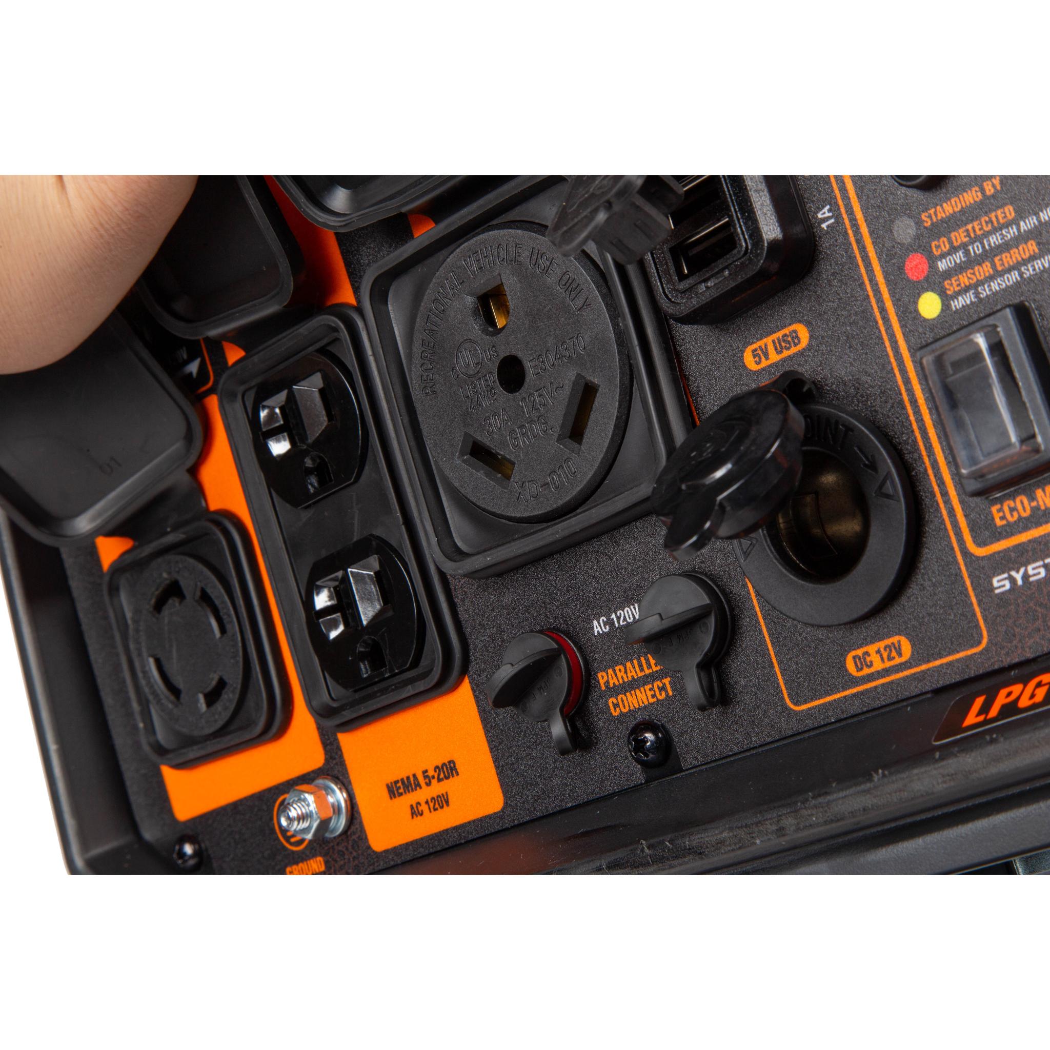 WEN DF500iX 5000W Dual Fuel Portable Inverter Generator - 120V/240V RV Ready with EV Charging Port & Electric Start | Perfect for Camping, Home Backup & Outdoor Power