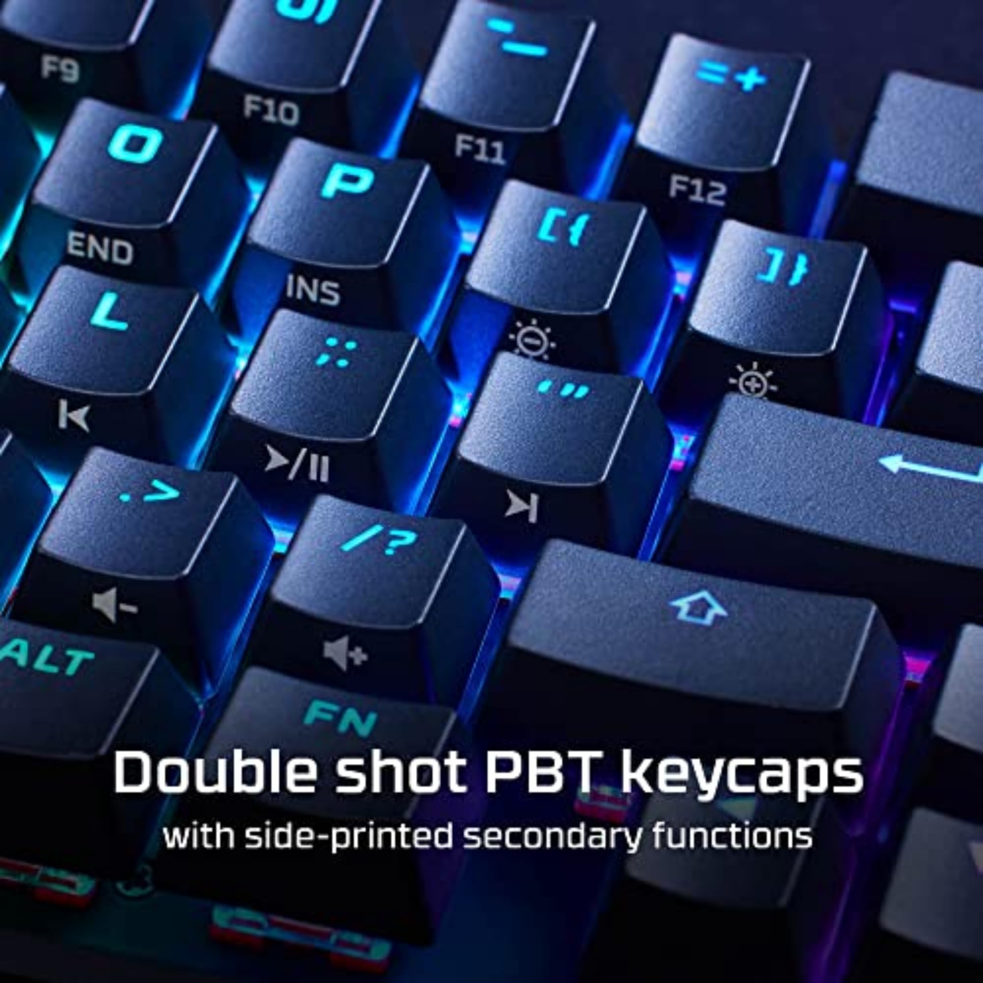 HyperX Alloy Origins 65 Mechanical Gaming Keyboard - Compact 65% Form Factor with Tactile Aqua Switches | Double Shot PBT Keycaps & RGB Backlit | NGENUITY Software Compatible | Perfect for Esports, Streaming, and Office Work