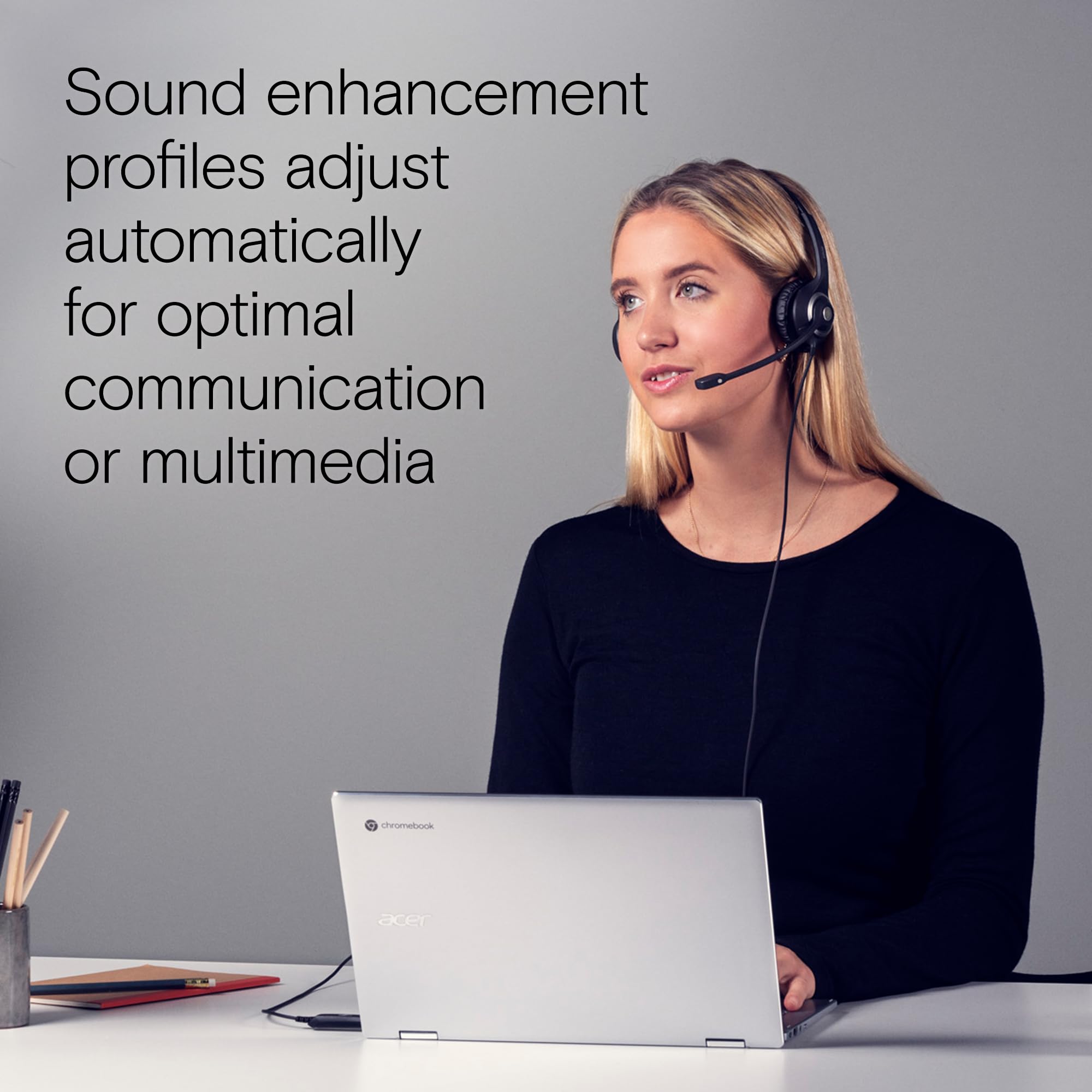 EPOS I SENNHEISER IMPACT SC 260 USB MS II On-Ear Wired Headset - Black | Noise-Cancelling Office Headphones for Conference Calls, Gaming & Remote Work