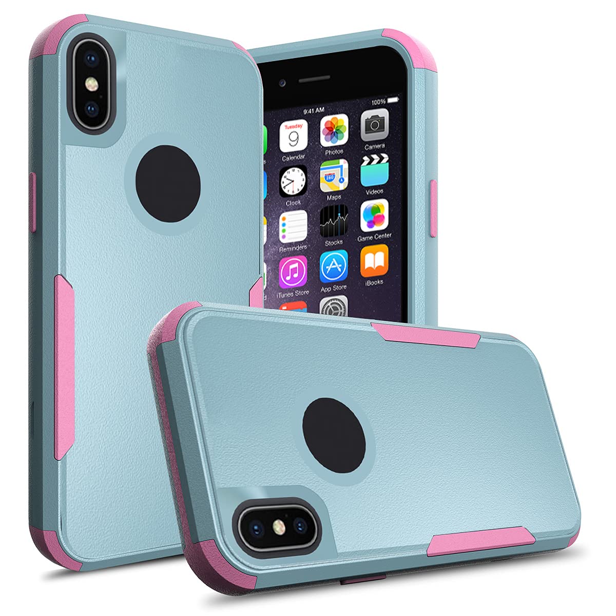 Custom iPhone Xs Max Phone Case - Shockproof, Scratch-Resistant, 3-Layer Protection with Multi-Photo Design | Personalized Gift for Women & Men | Perfect for Travel, Work, and Everyday Use - Pink