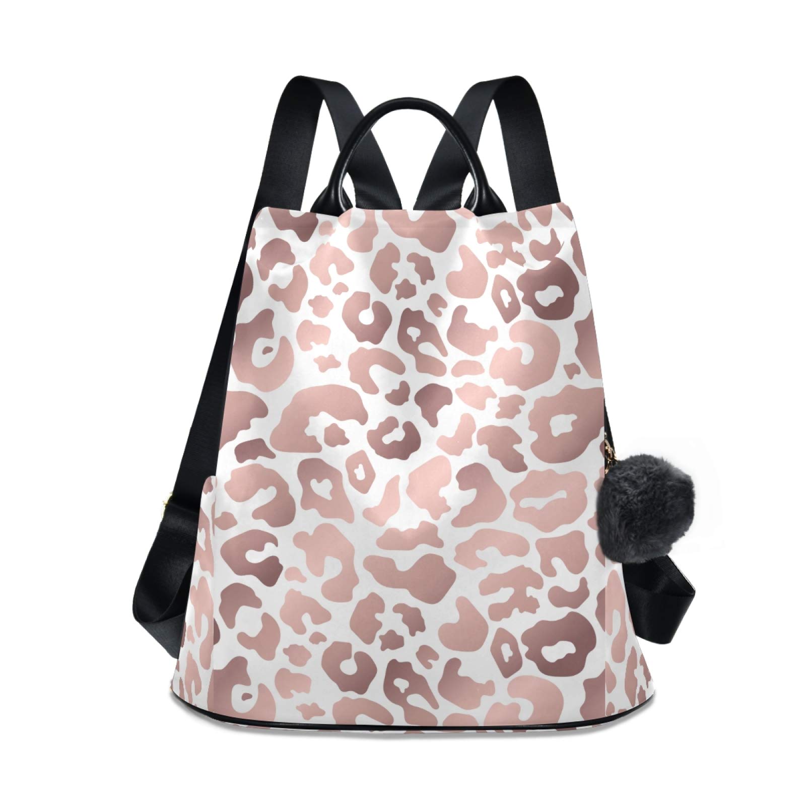 ALAZA Rose Gold Leopard Print Pink Cheetah Backpack Purse for Women - Anti Theft Fashion Backpack Shoulder Bag - Perfect for Travel, Work, School & Daily Use