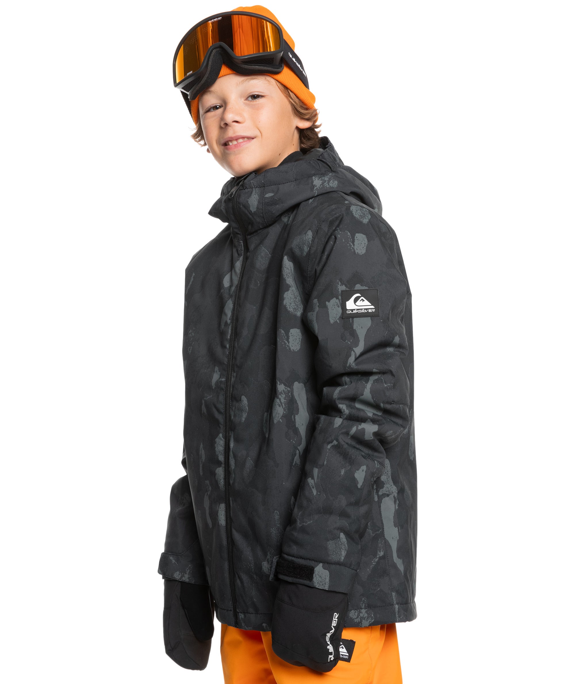Quiksilver Mission Print Boys Ski Jacket - Waterproof Winter Snow Jacket for Kids - Warm & Durable for Skiing, Snowboarding & Outdoor Adventures
