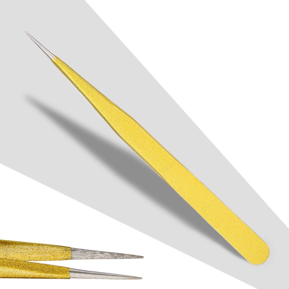 Professional Stainless Steel Eyelash Tweezers for Extensions & False Lashes - Straight & Curved Tip Eyelash Application Tools - Perfect for Salon, Home Use & DIY Lash Artists