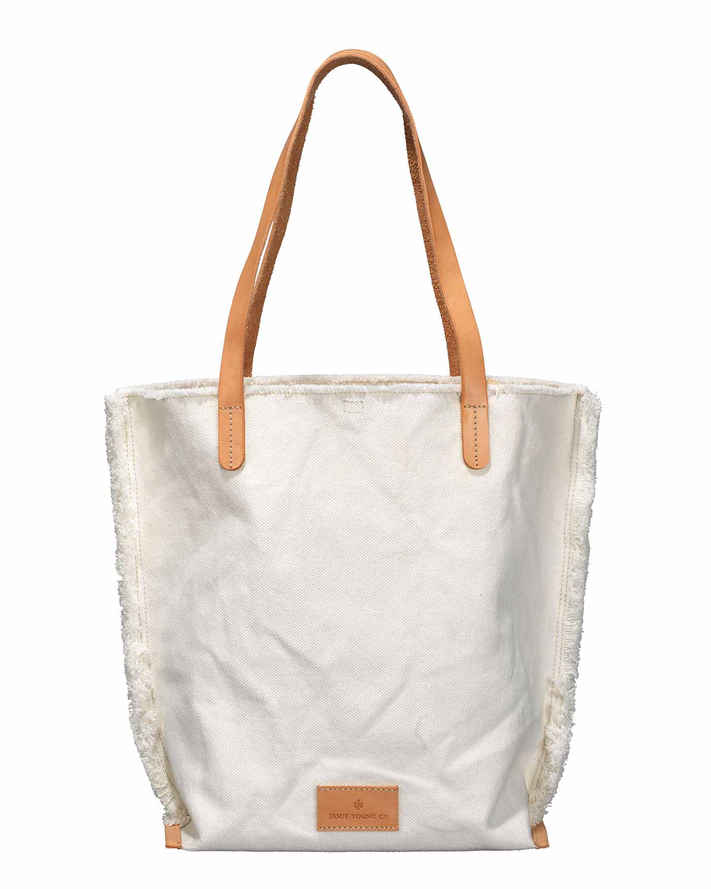 JYC White Canvas Tote Bag - Eco-Friendly Reusable Shopping Bag for Groceries, Beach, and Daily Use