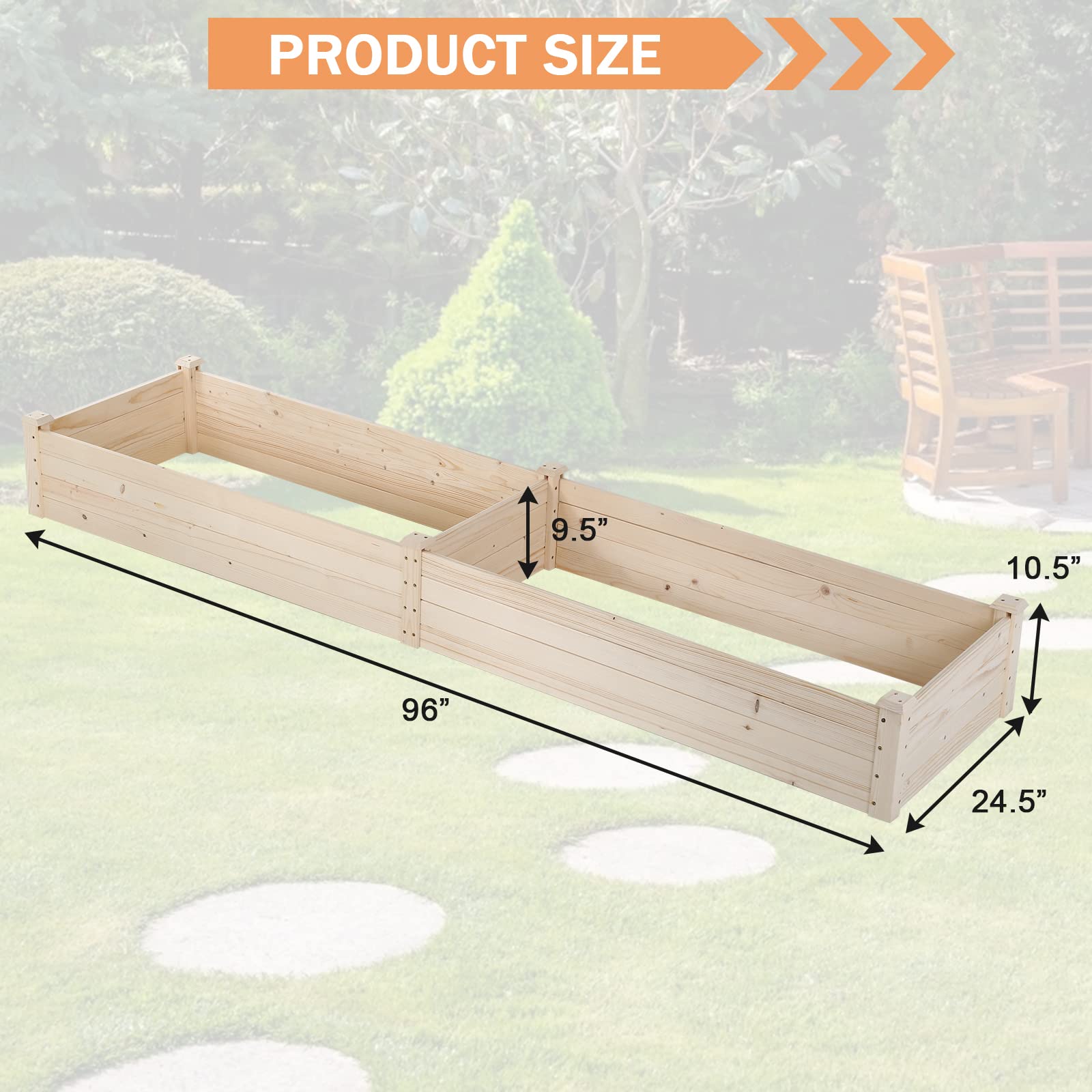 Elevated Garden Bed Kit - Large Outdoor Wooden Raised Planter Box for Vegetables, Flowers & Herbs | Deep Root Gardening, Moveable & Durable | Perfect for Patio, Backyard & Urban Farming