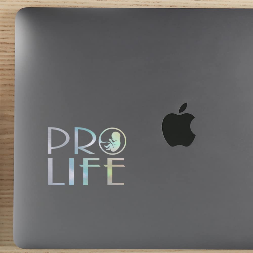 Premium Waterproof Vinyl Decal Stickers (Set of 2) - Baby Pro Life Holographic Design for Laptop, Phone, Helmet, Car Window, Bumper, Mug, Cup, Door & Wall Decoration - Perfect for Nursery, Kids Room, Office & Personal Accessories Customization