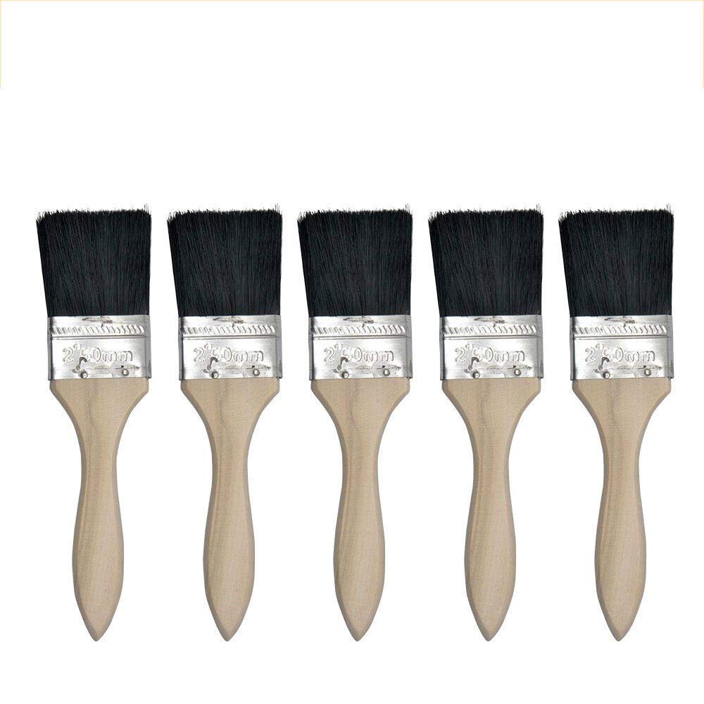 SENRISE 5-Piece Disposable Paint Brushes Set - 2 Inch Precision Brushes for Acrylic, Oil, Watercolor & Craft Painting - Ideal for Artists, DIY Projects & Home Decor