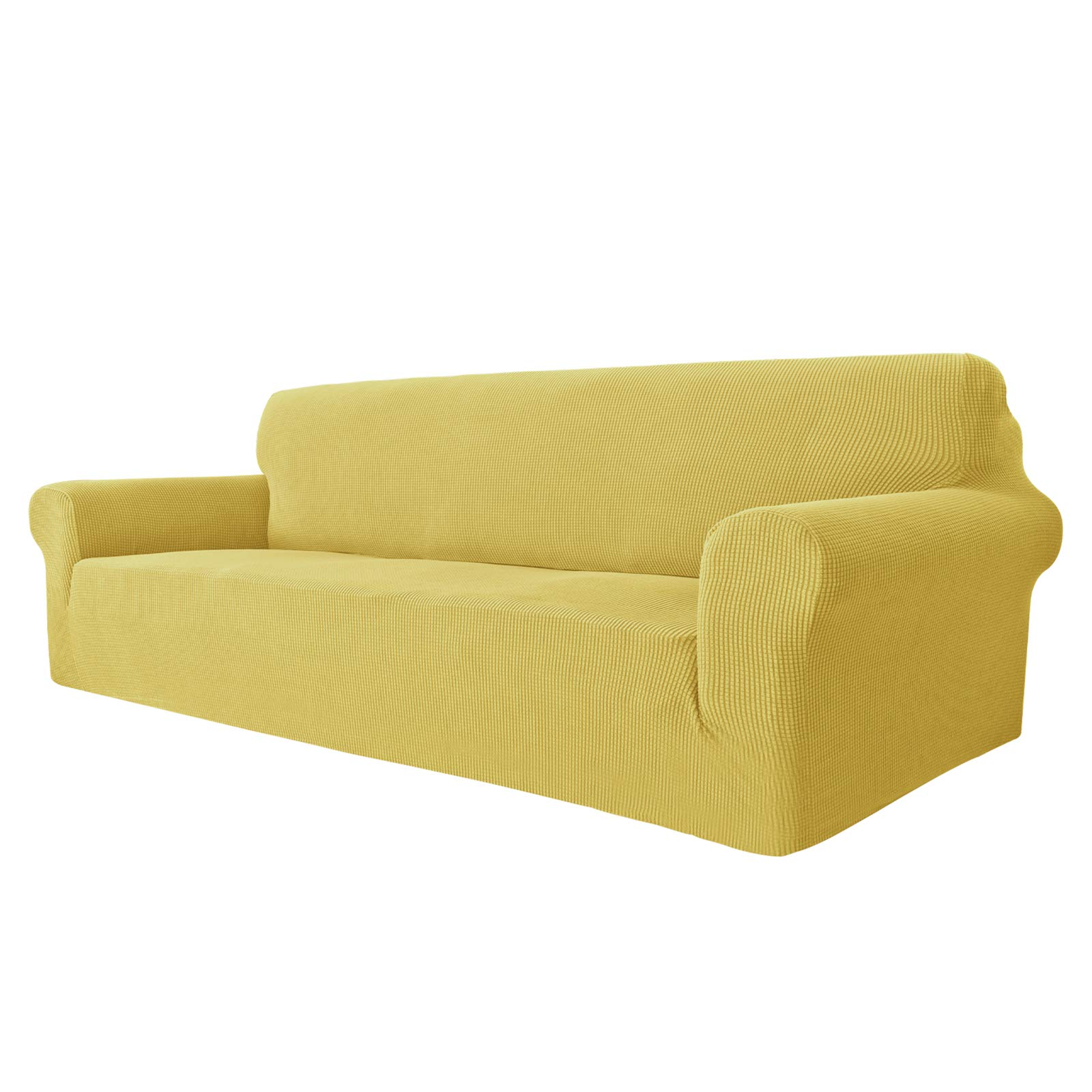 MAXIJIN Super Stretch Couch Cover for 3 Cushion Sofa - 1-Piece Universal Jacquard Spandex Furniture Protector - Pet Friendly Fitted Sofa Slipcover (Extra Large, Antique Moss) - Perfect for Living Room, Family Room & Pet Owners