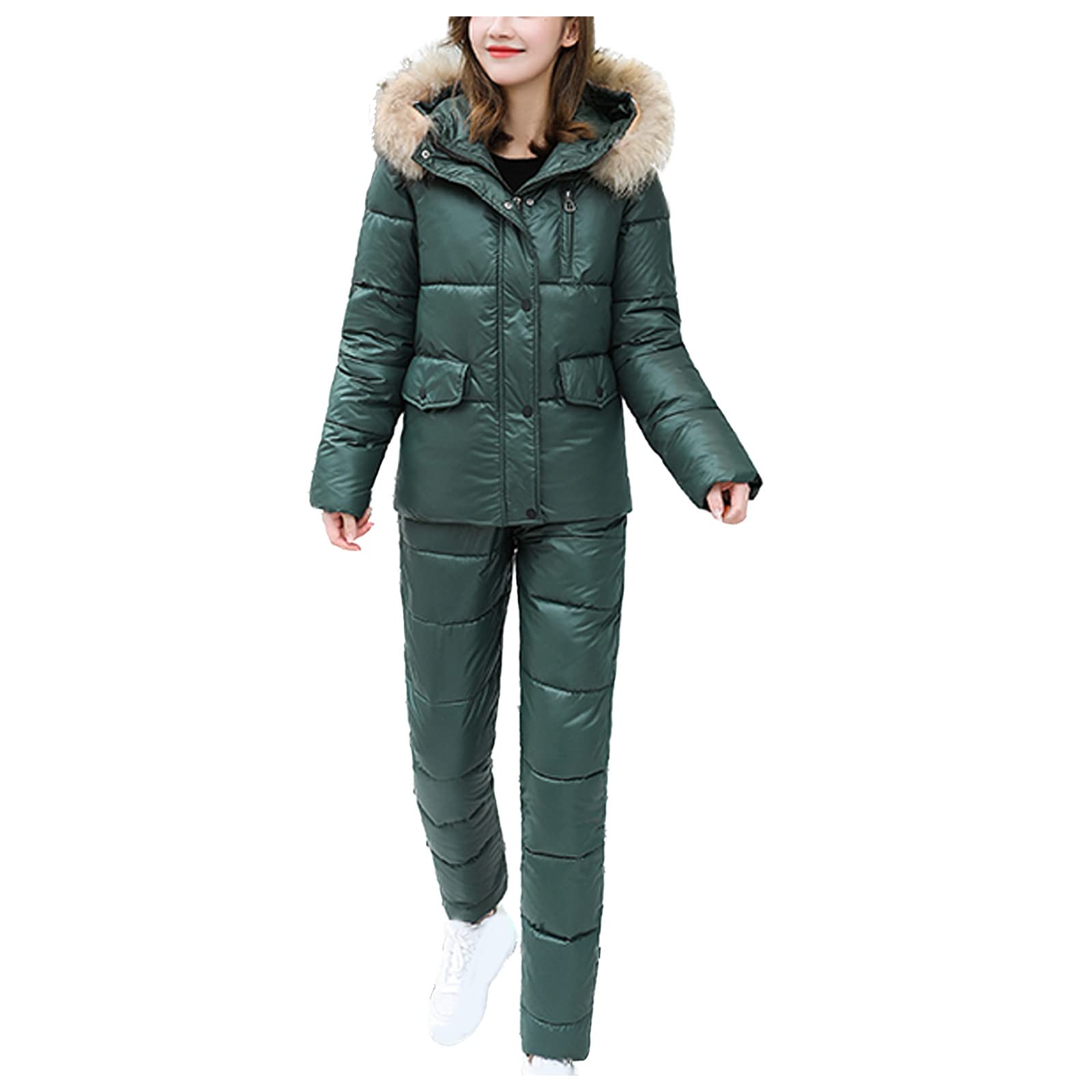 Women's Hooded Winter Snowboard Ski Suit - Waterproof Insulated Jacket & Pants Set for Outdoor Sports, Skiing, Snowboarding - Fashionable & Warm Winter Wear for Women