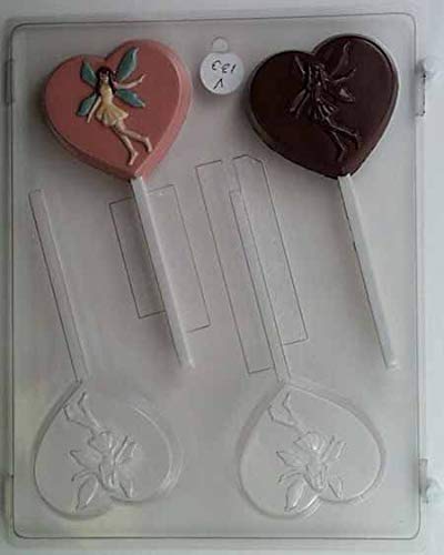 Fairy Heart Lollipop Candy Mold V133 - Silicone Baking Mold for DIY Chocolates, Candies, Soaps - Perfect for Birthday Parties, Baby Showers & Valentine's Day Gifts