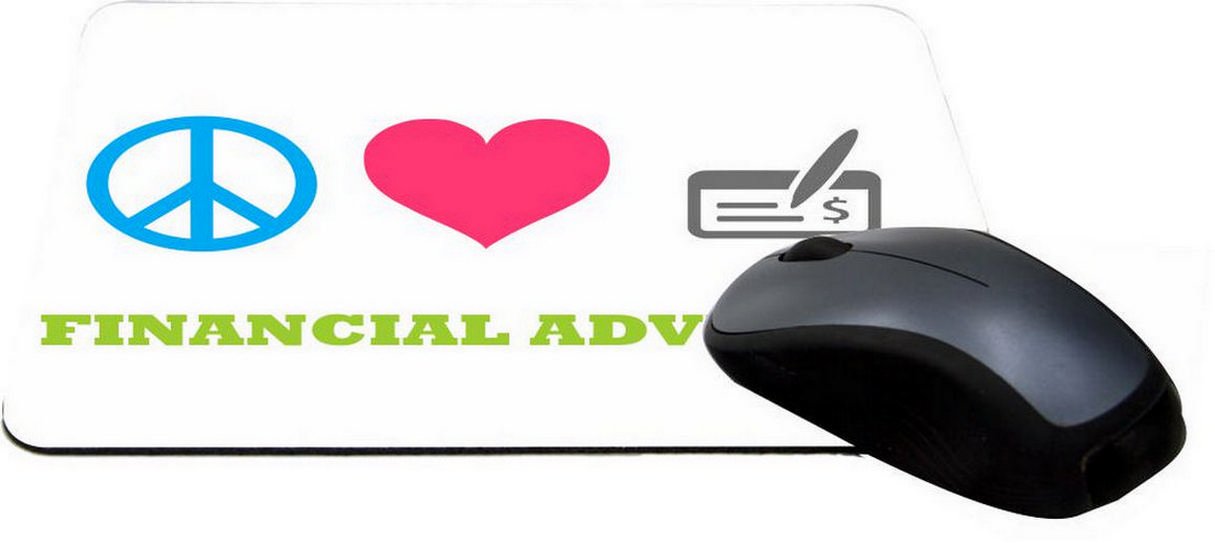 Peace Love Financial Advisor Design Lightning Series Gaming Mouse Pad - Non-Slip Rubber Base, Smooth Surface for PC & Laptop (MPSQ-RK-41495) - Perfect for Office Work, Gaming & Graphic Design