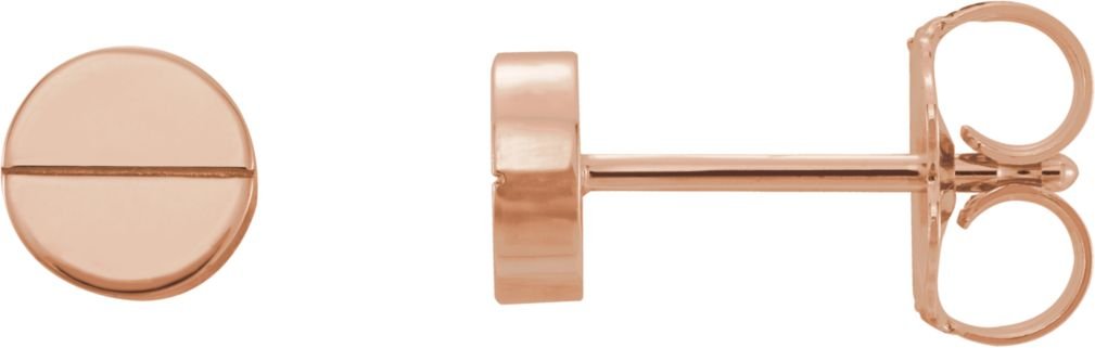 14K Rose Gold Geometric Stud Earrings with Secure Backs – Minimalist Dainty Earrings for Women, Perfect for Everyday Wear, Office & Special Occasions