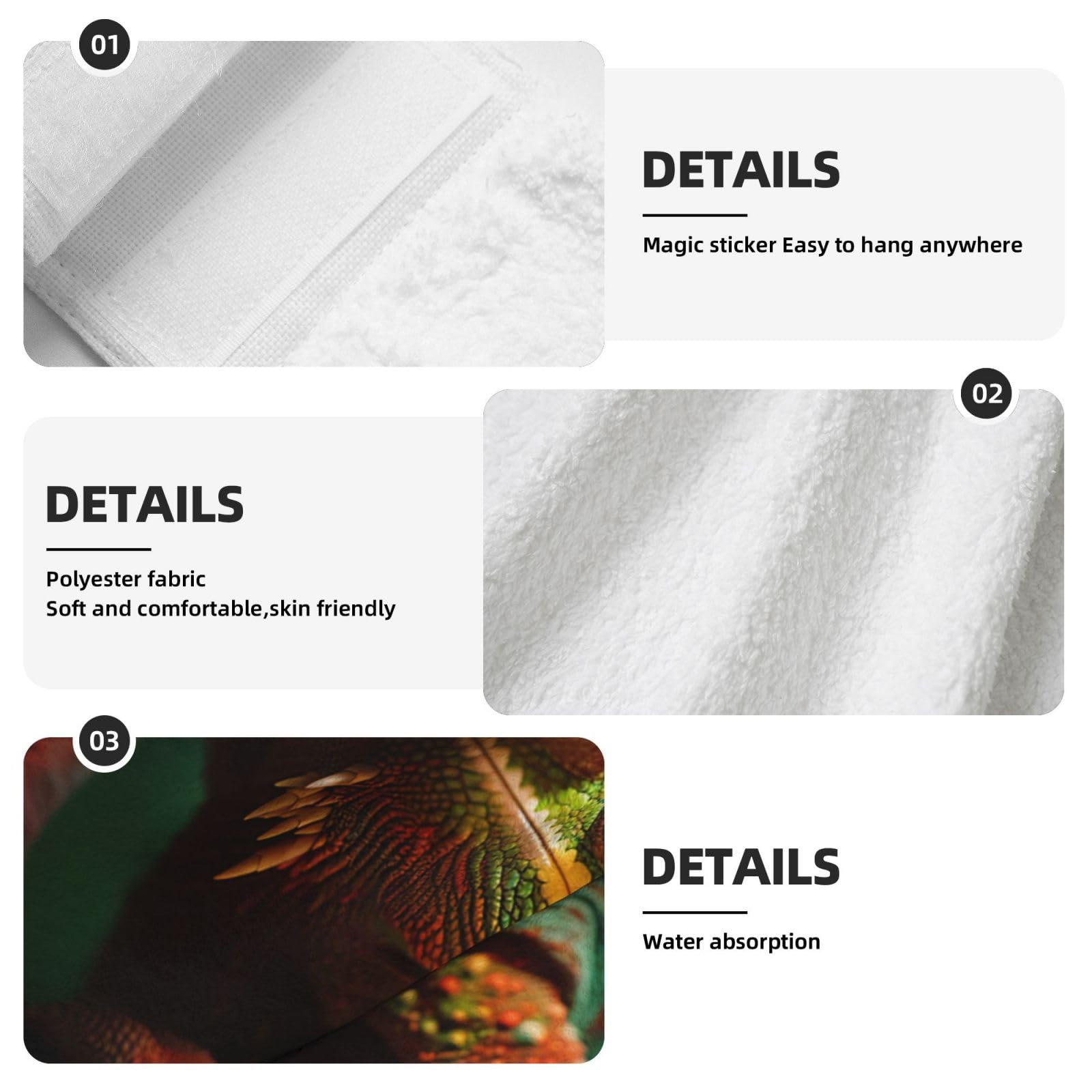 Cute Chameleon Hanging Kitchen Towel - Soft Coral Velvet Hand Towel with Loop for Bathroom, Dish Wipe & Washcloth - Perfect for Kitchen Decor, Bathroom Essentials and Dish Drying
