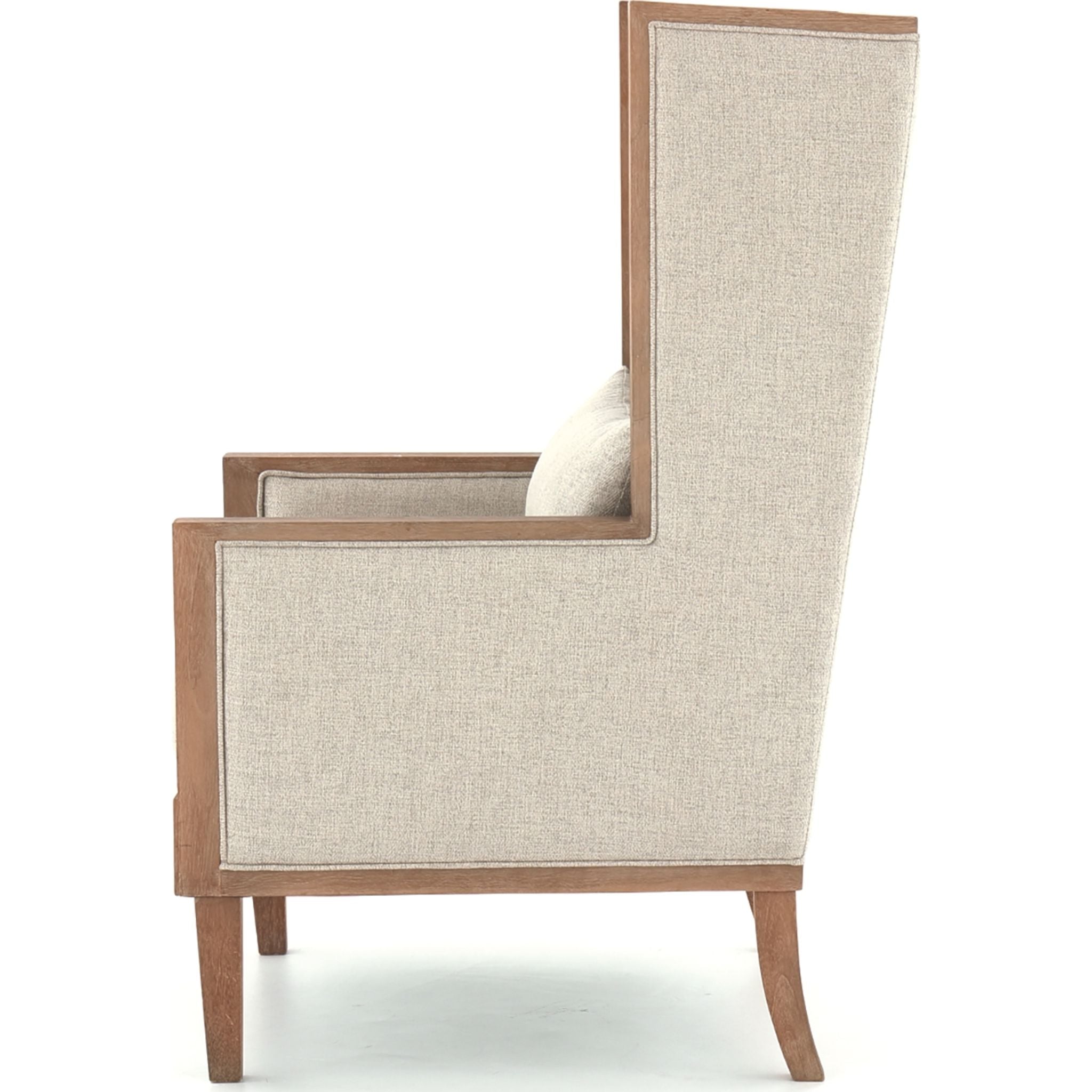 Avila Accent Chair - Modern Linen Upholstered Lounge Chair for Living Room, Bedroom & Office - Comfortable Reading Chair with Sturdy Wooden Legs