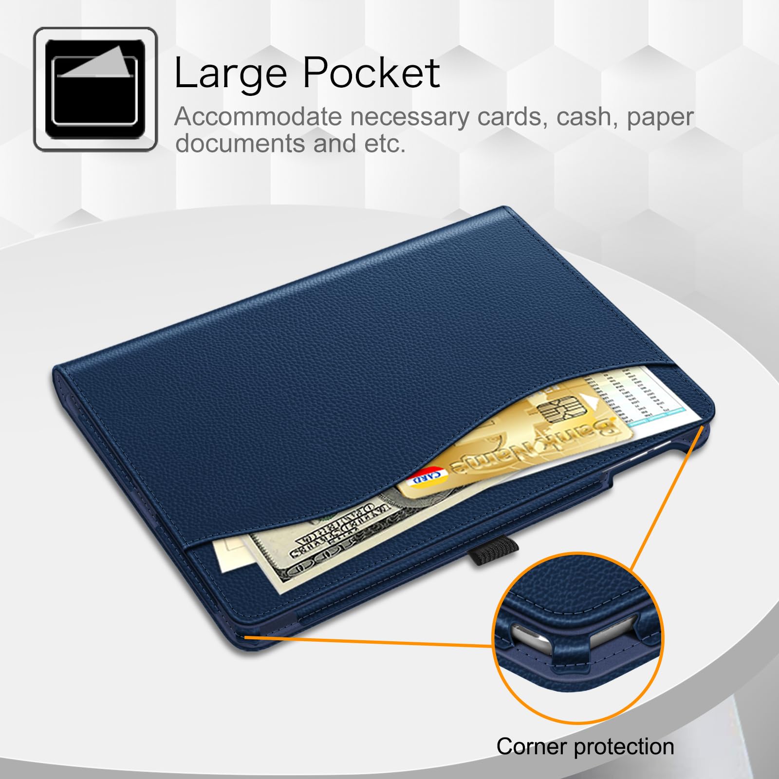 Fintie Protective Case for iPad 6th/5th Gen (2018/2017 Model) & iPad Air 2/Air 1 (9.7 Inch) - Multi-Angle Stand Cover with Corner Protection & Storage Pocket, Navy Blue - Perfect for Work, School & Travel Use